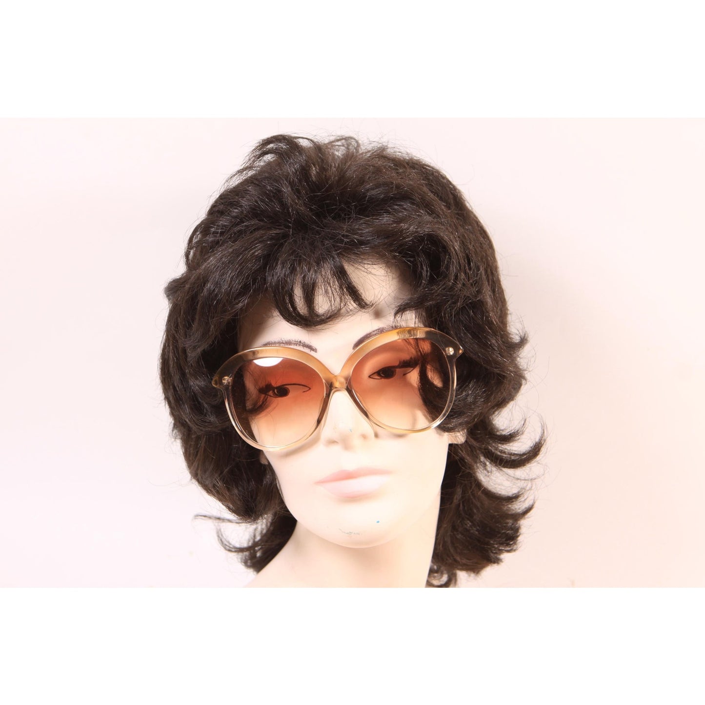 1970s Clear Brown Ombre Fade Tint Lenses Oversized Sunglasses by Da Vinci