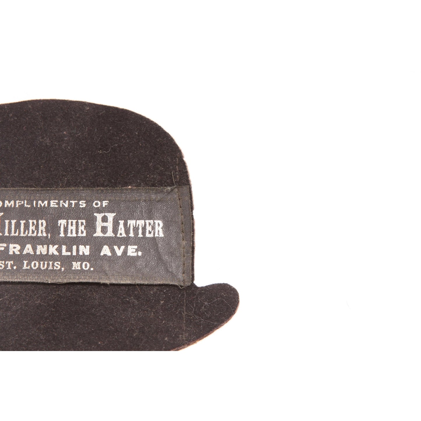 1920s 1930s Black Bowler Hat Ben Miller The Hatter Hat St Louis MO Advertisement