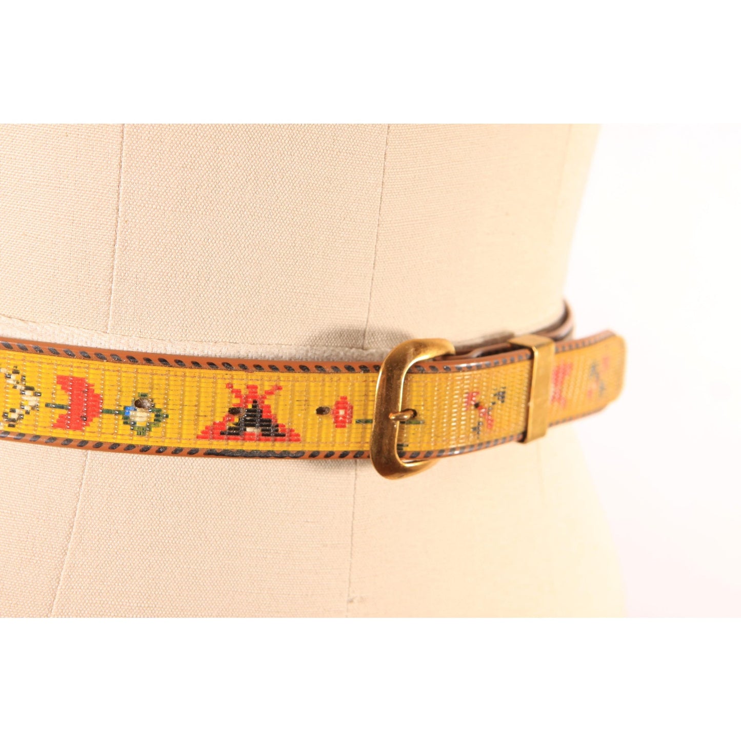 1950s Novelty Plastic Native American Western Novelty Design Belt