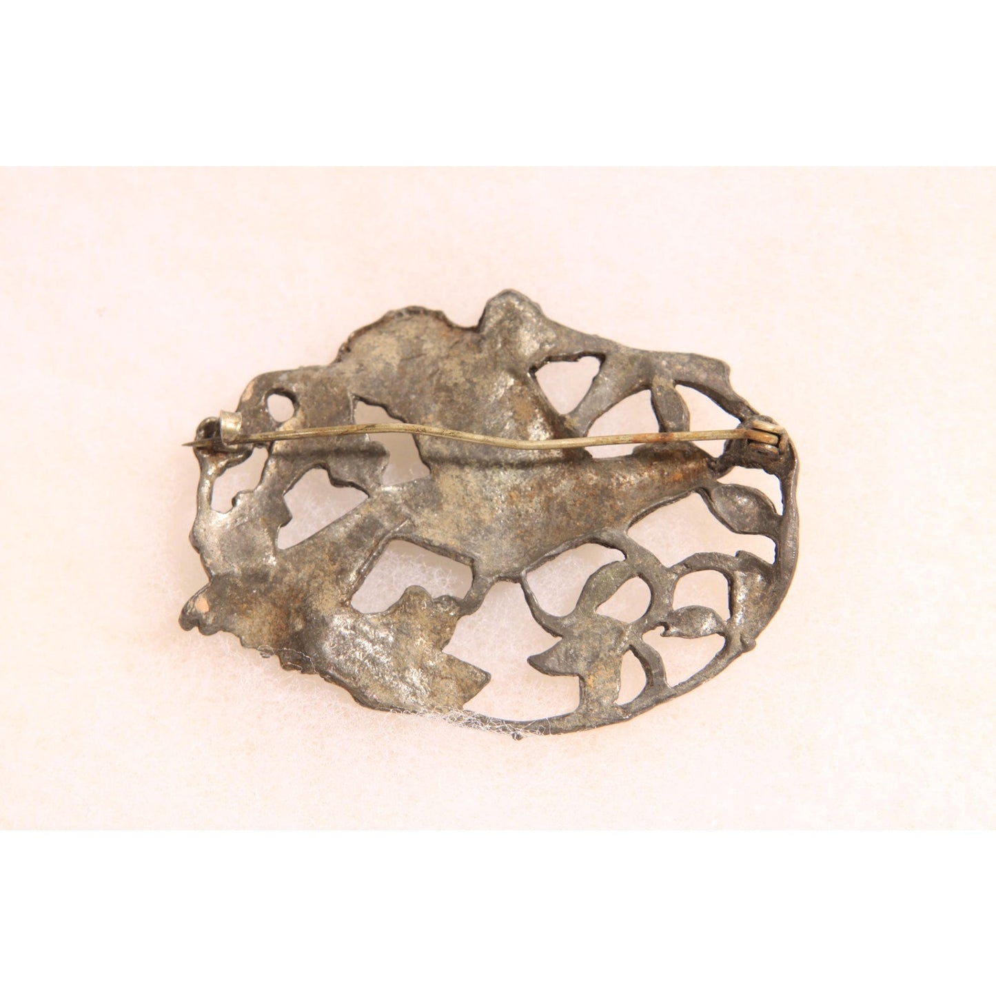1930s Art Nouveau Novelty Pewter Flying Bird Brooch