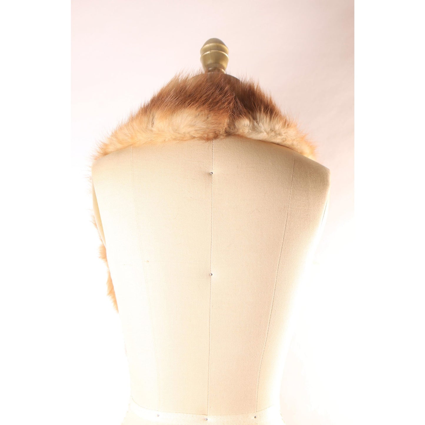 1940s 1950s Brown Interlaced Double Pelt Marten Fur Velvet Lined Collar
