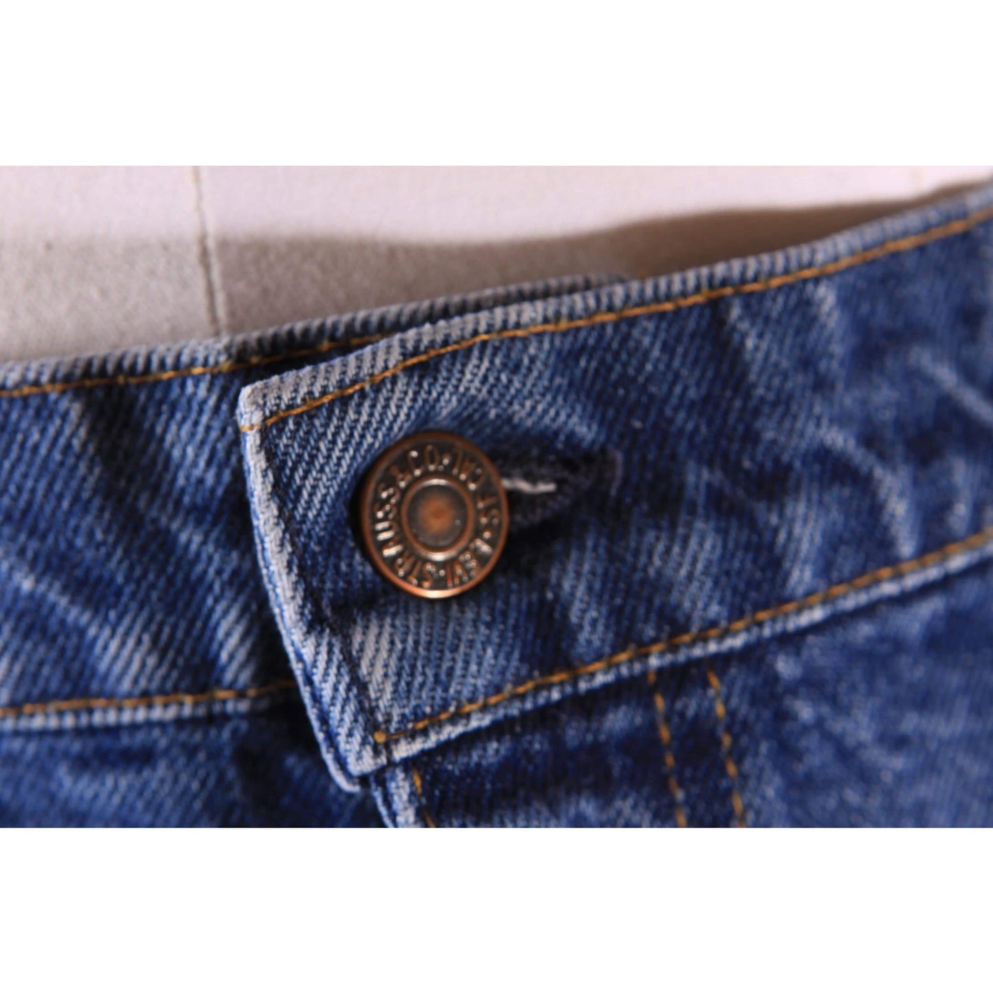 1970s 1980s Blue Denim Orange Tab 517 Jeans by Levi's -42x32