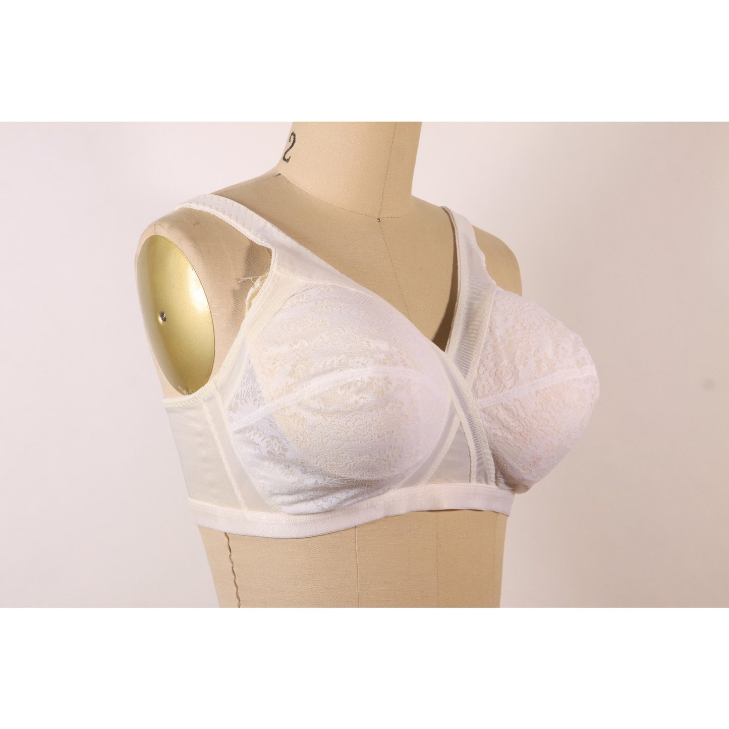 1970s Sheer White Lace Bra by Montgomery Ward-38D