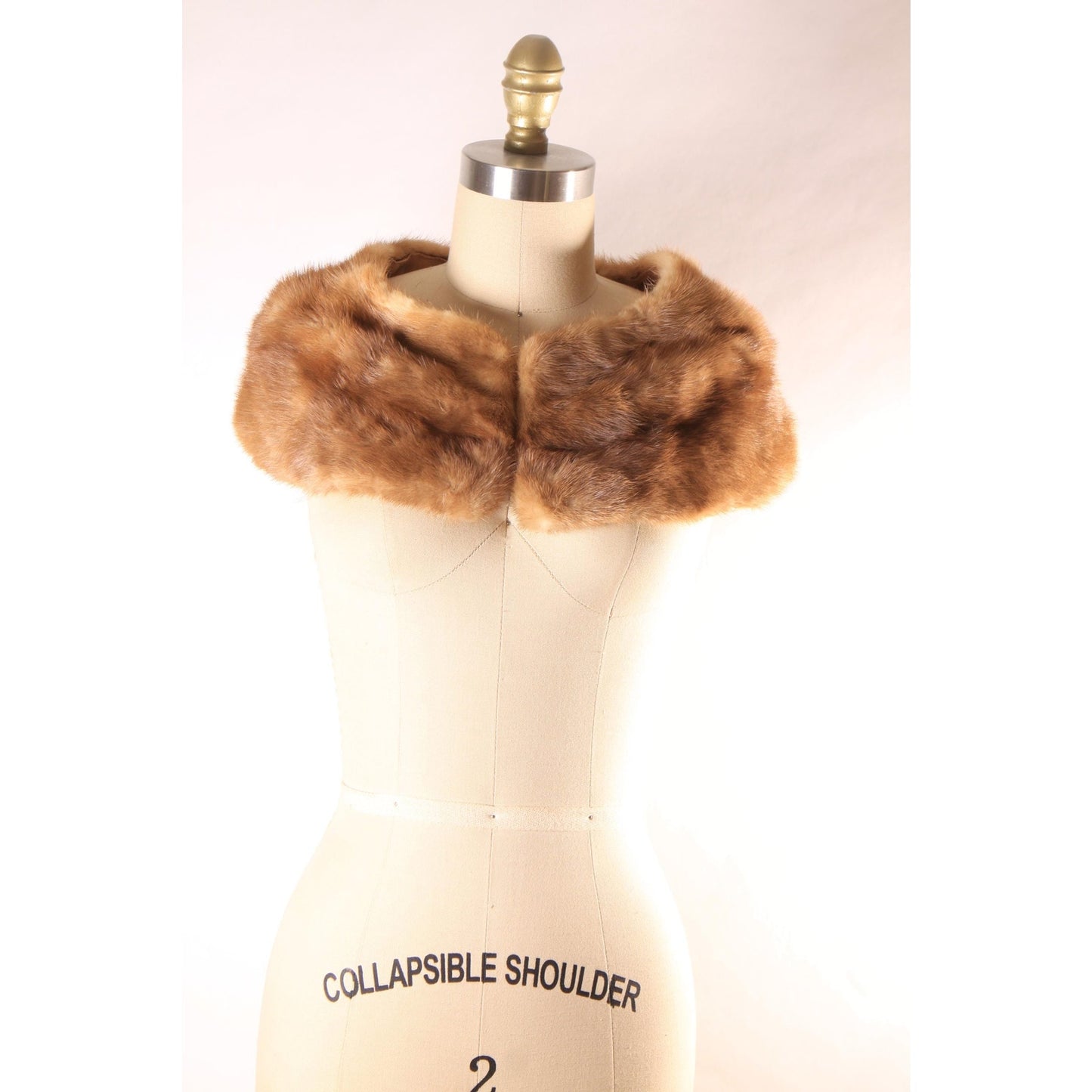 1950s Brown Mink Fur Shoulder Shawl Wrap Fur Collar