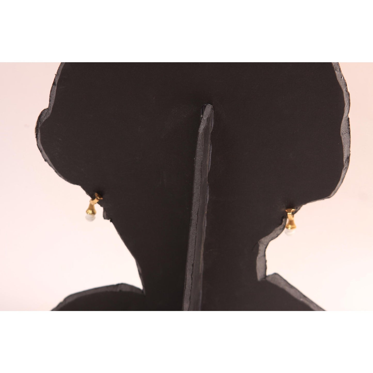 1950s Gold Tone Metal and White Beaded Dangle Clip On Earrings