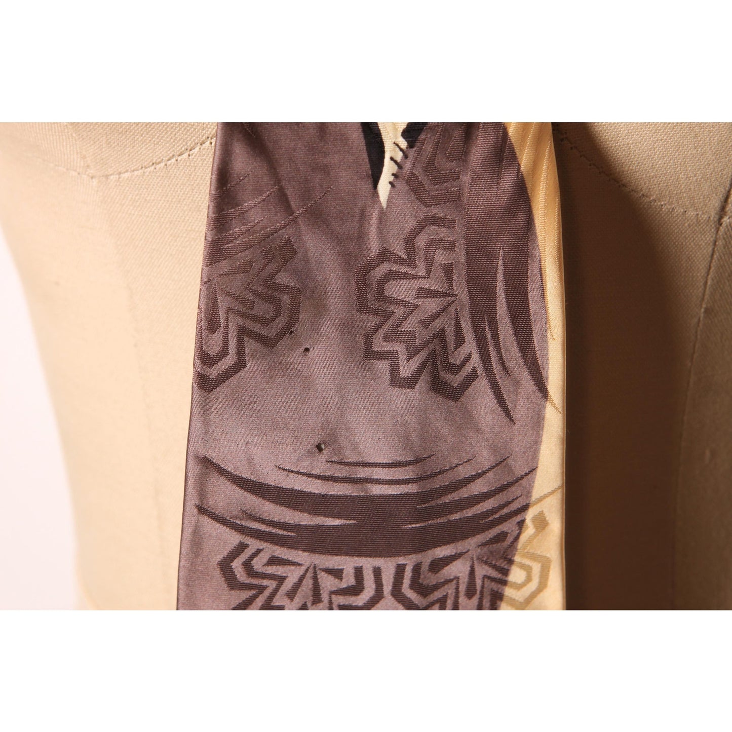 1950s Tan and Gray Abstract Mid Century Necktie Tie by Gorham’s