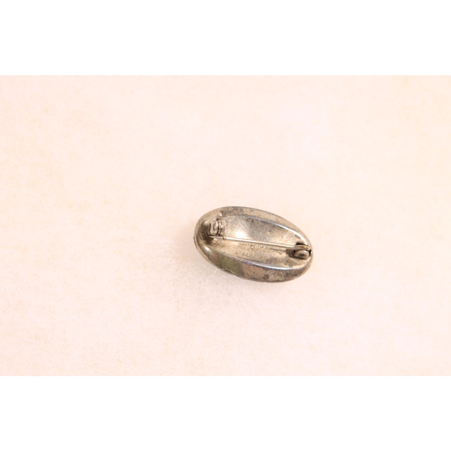 Antique 1920s Blue Starburst Sterling Silver Oval Brooch