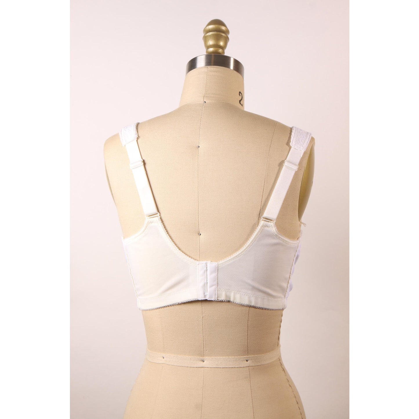 1970s White Floral Lace Trim Bra by Sears-40C