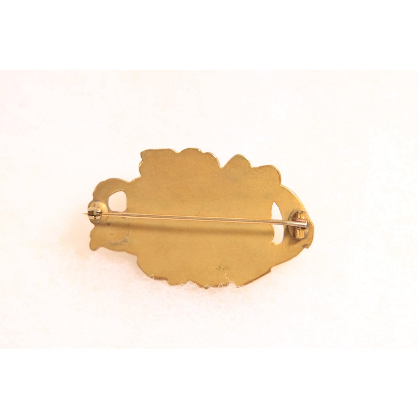 Antique 1800s Victorian Gold Tone Metal Hollow Floral Brooch