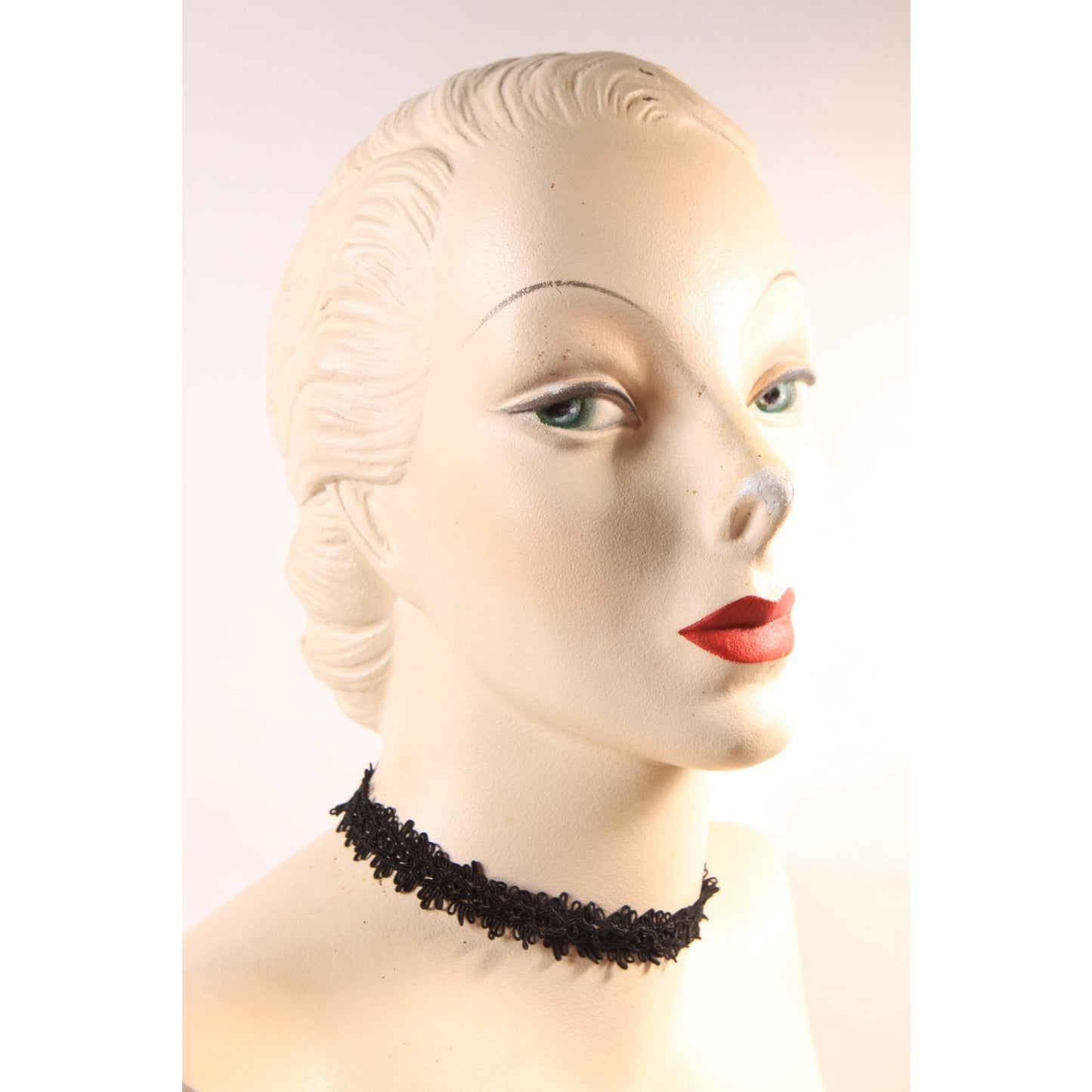 1970s Black Lace Gothic Choker Necklace