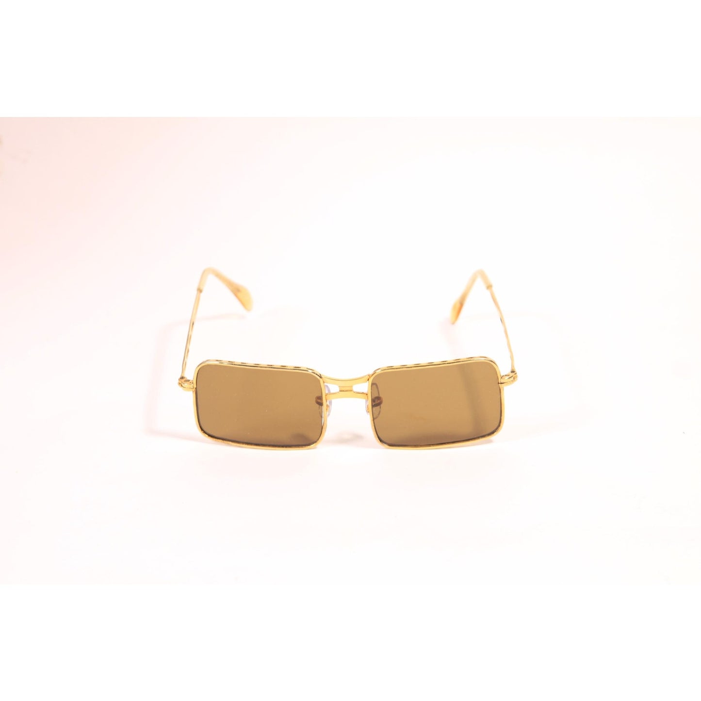 1970s Gold Metal Frame and Brown Tint Lenses Sunglasses