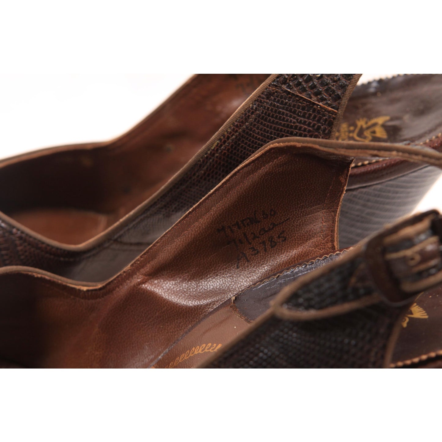 1940s Alligator Reptile Slingback Platform High Heel Pumps by Martinique