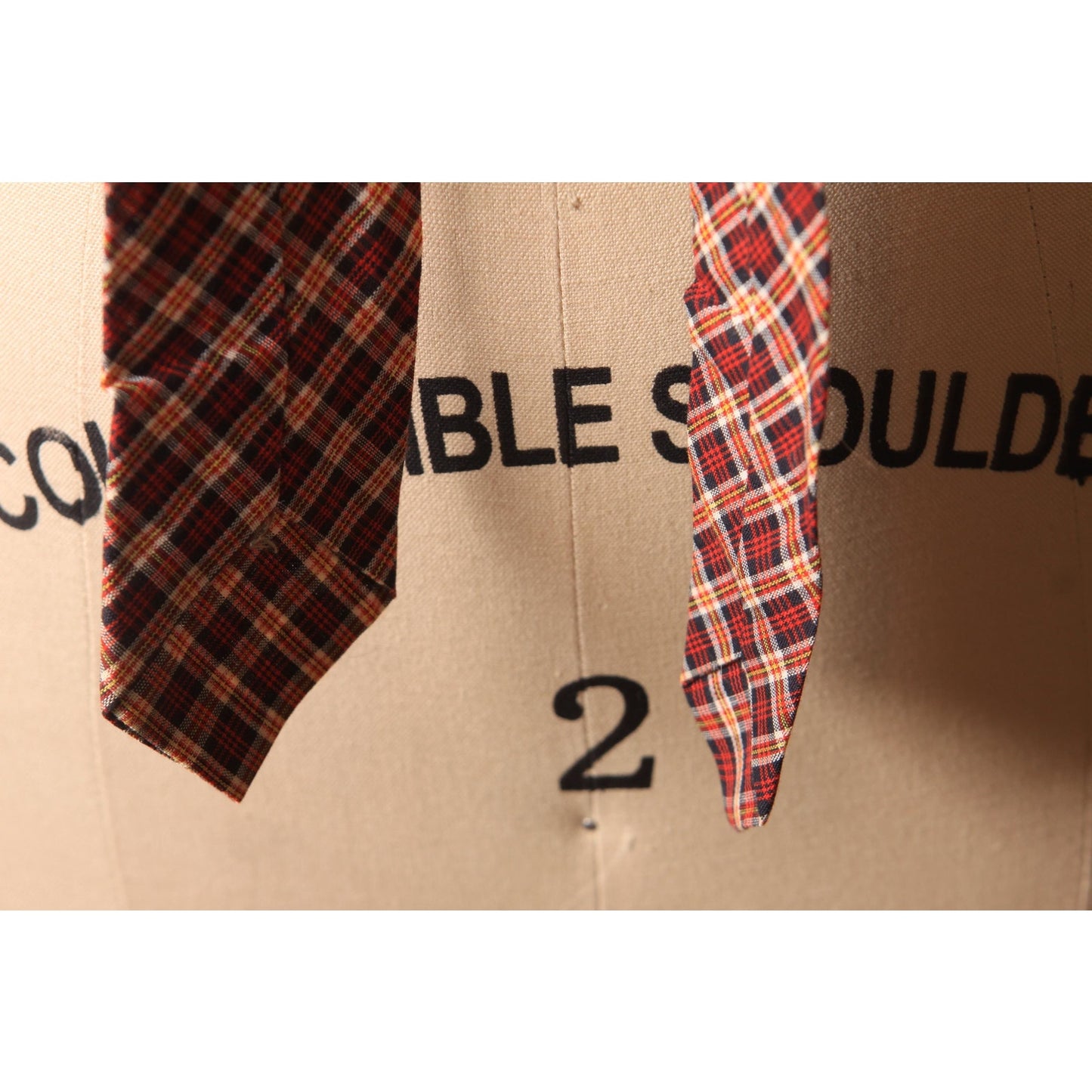 1950s Red, Yellow and Black Plaid Necktie Tie