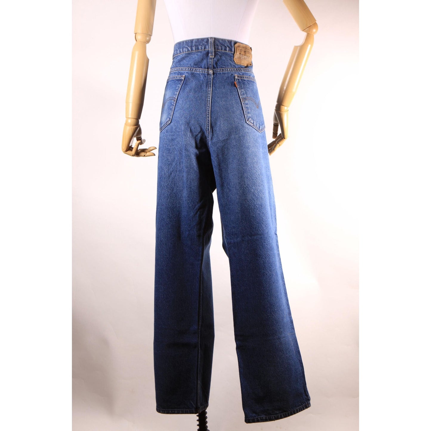 1970s 1980s Blue Denim Orange Tab 517 Jeans by Levi's -42x32