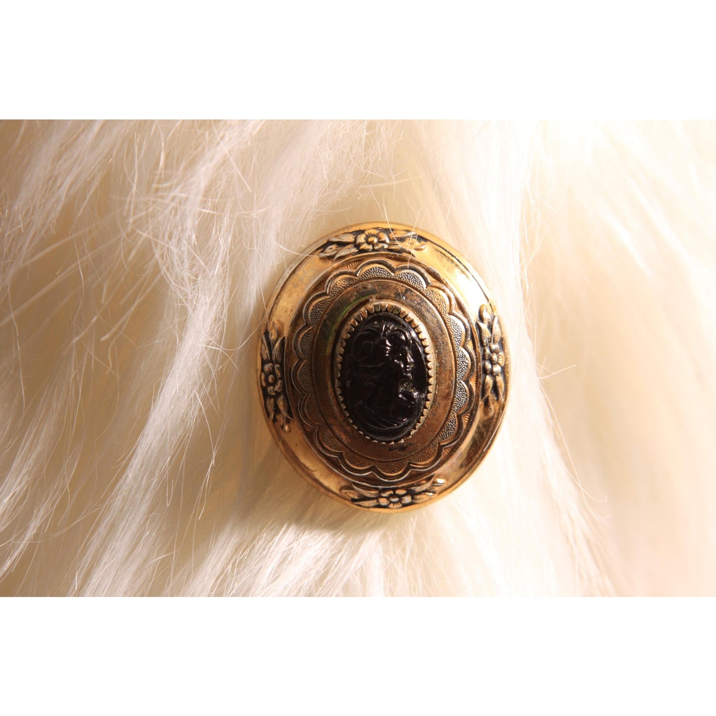 1950s 1960s Gold and Silver Tone Metal Oval Shaped Brooch by Coro
