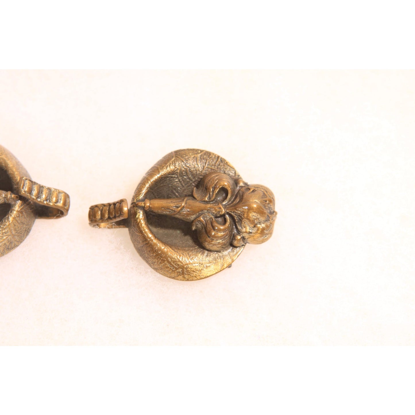 Antique 1900s 1910s Edwardian Brass Floral Belt Buckle