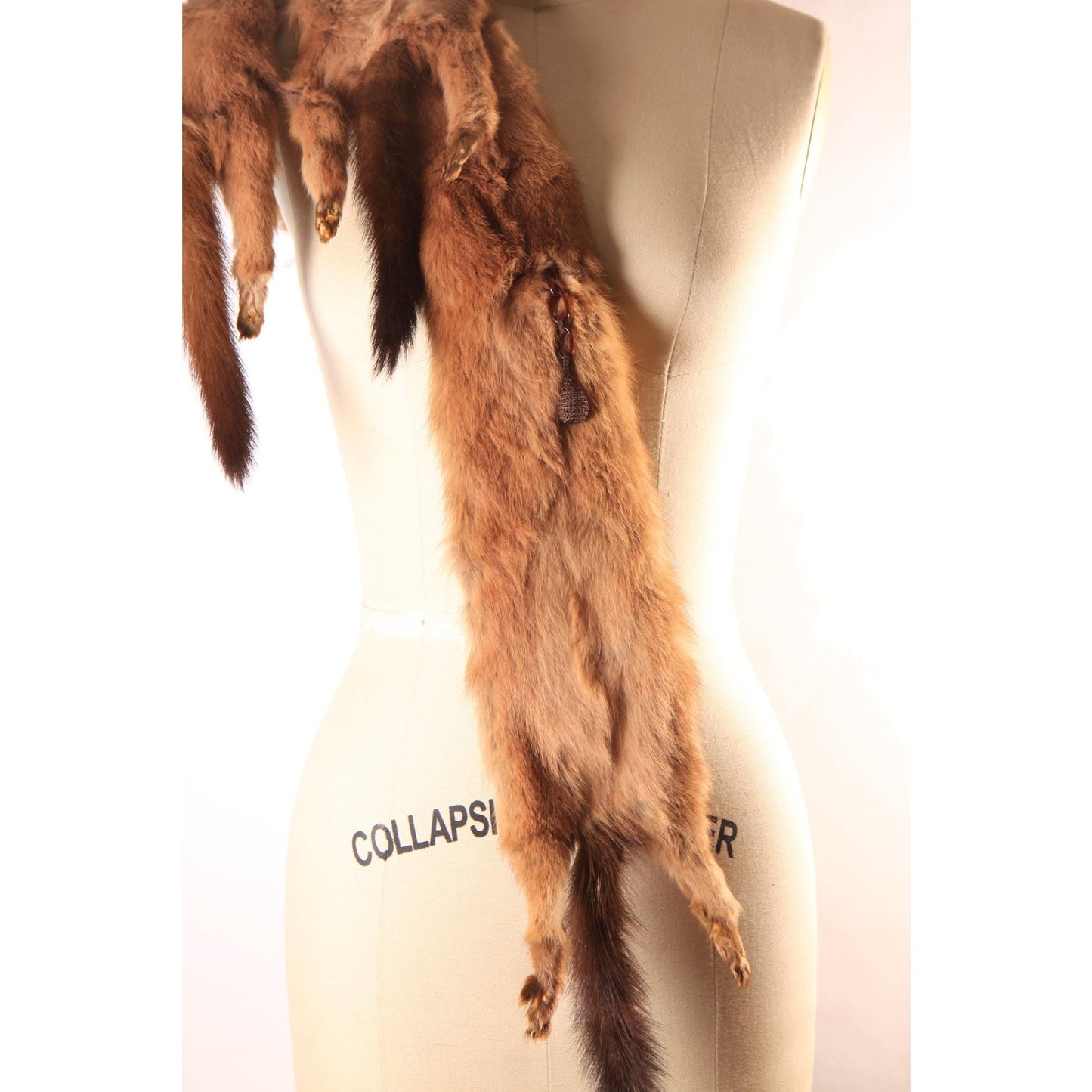 1950s Brown Four Piece Mink Fur Pelt Shawl Wrap by McDaniels
