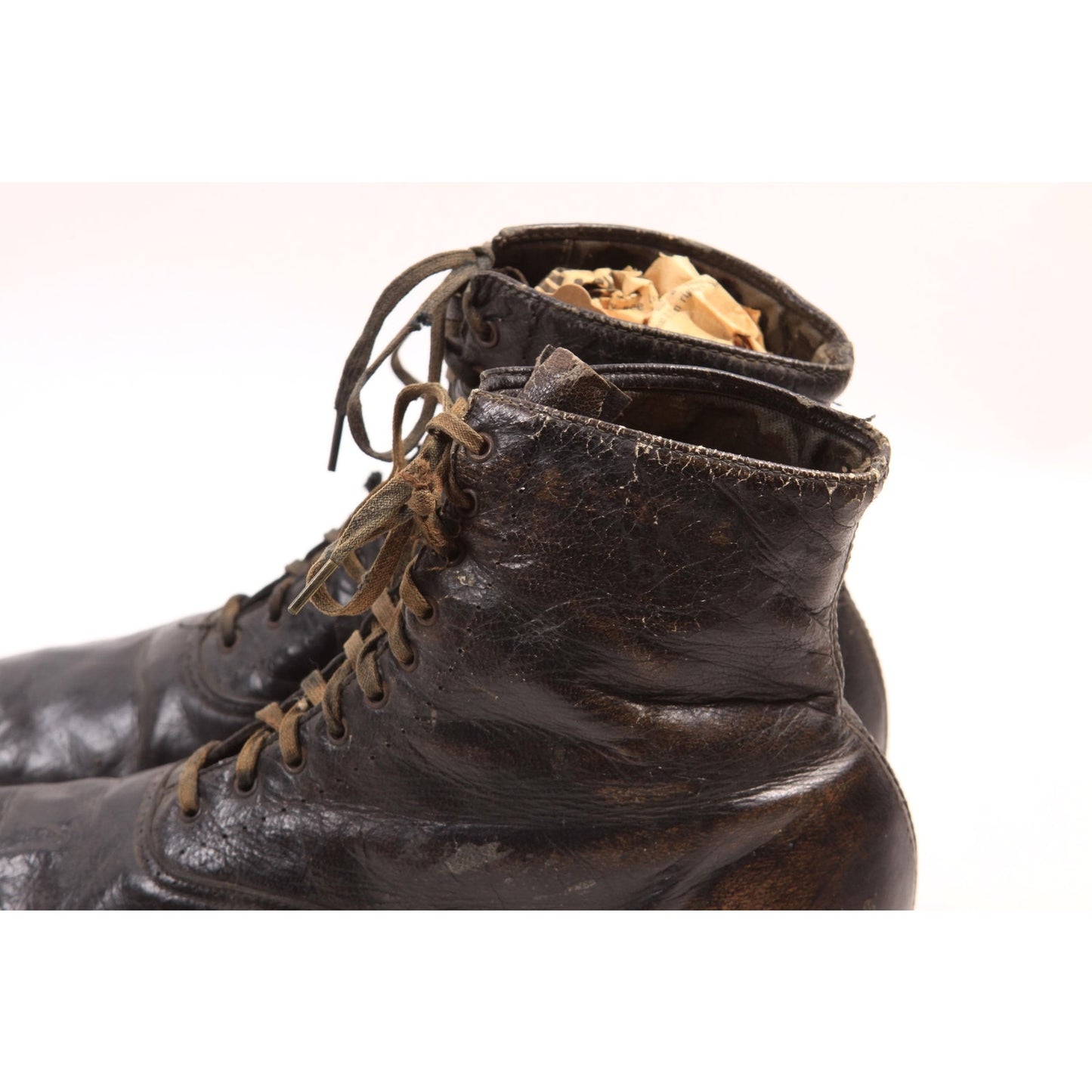 Antique Late 1800s Early 1900s Victorian Lace Up Black Boots
