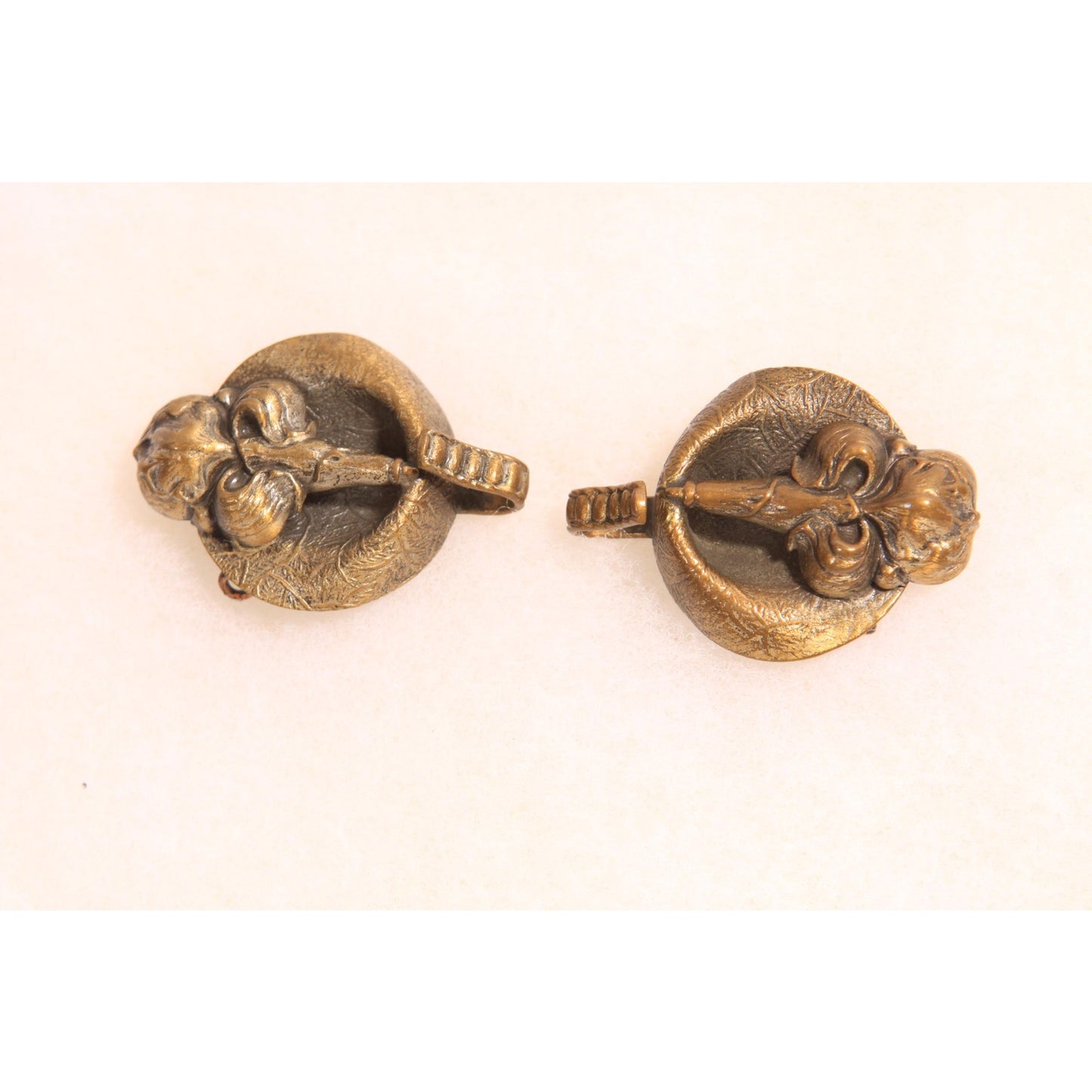 Antique 1900s 1910s Edwardian Brass Floral Belt Buckle