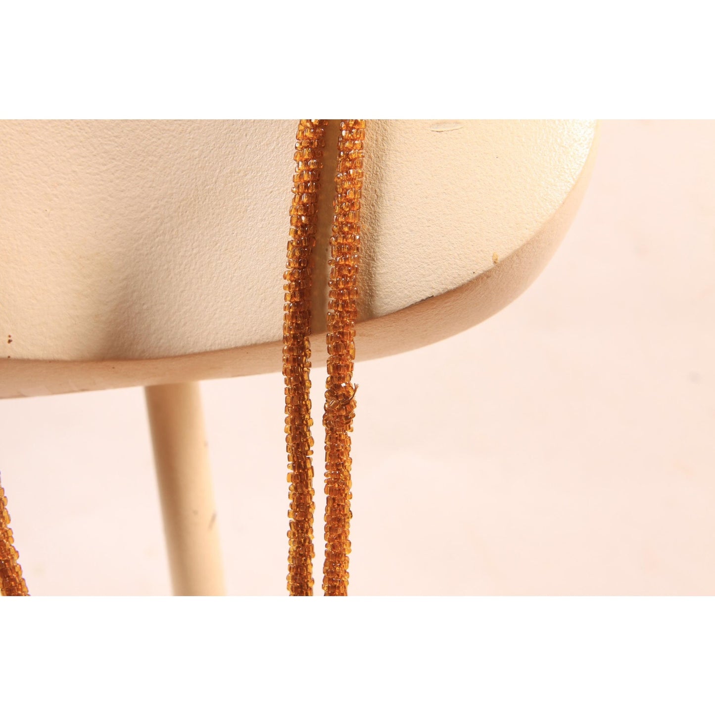 1920s Brown Beaded Pullover Flapper Necklace