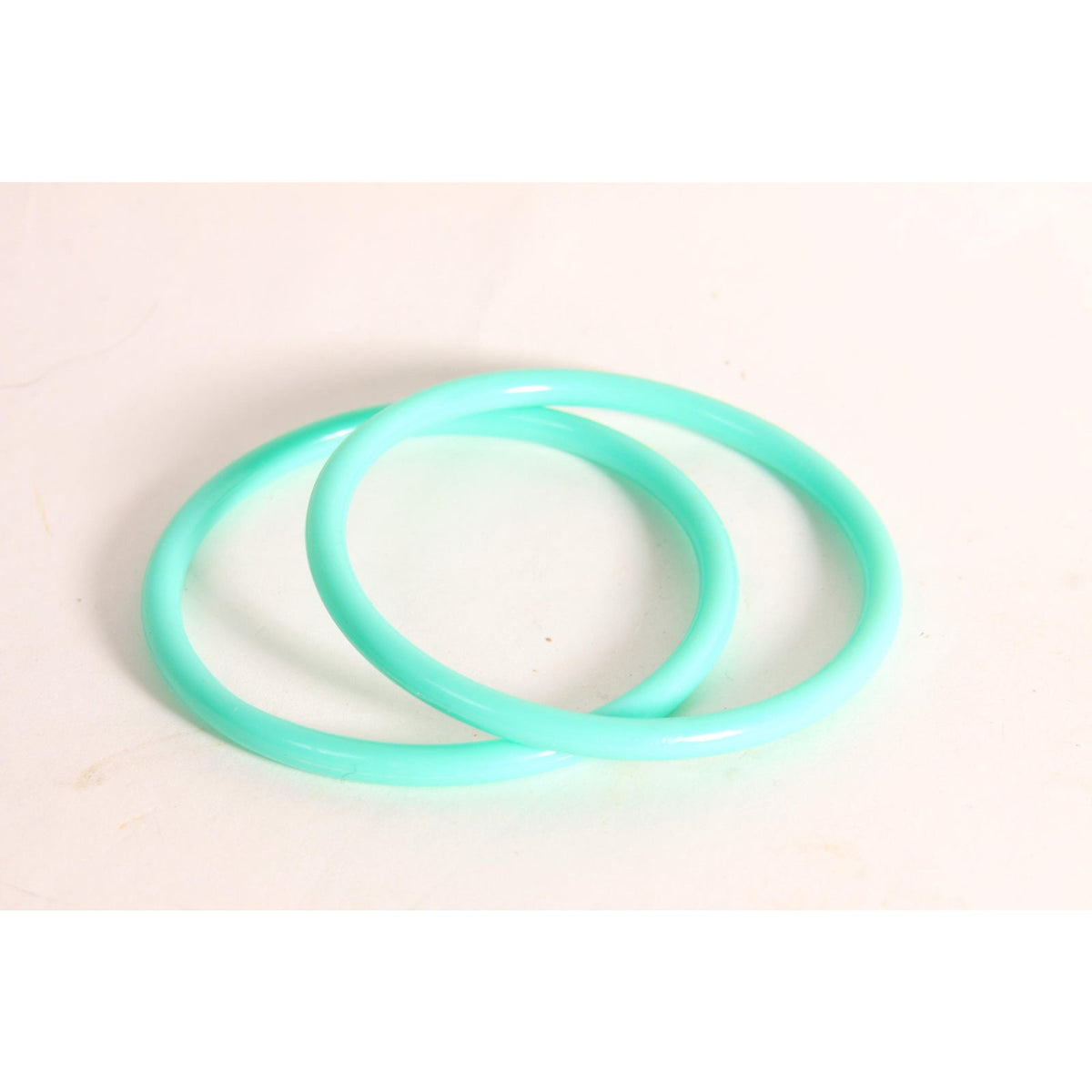 1980s Sea Foam Turquoise Blue Green Thin Plastic Bangle Bracelets