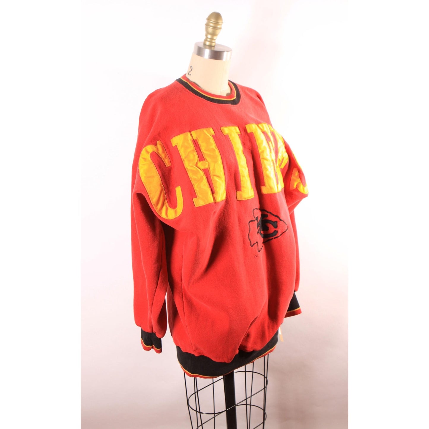 1990s, Red, Black and Yellow Kansas City Chiefs Pullover Unisex Sweatshirt by Legends -L