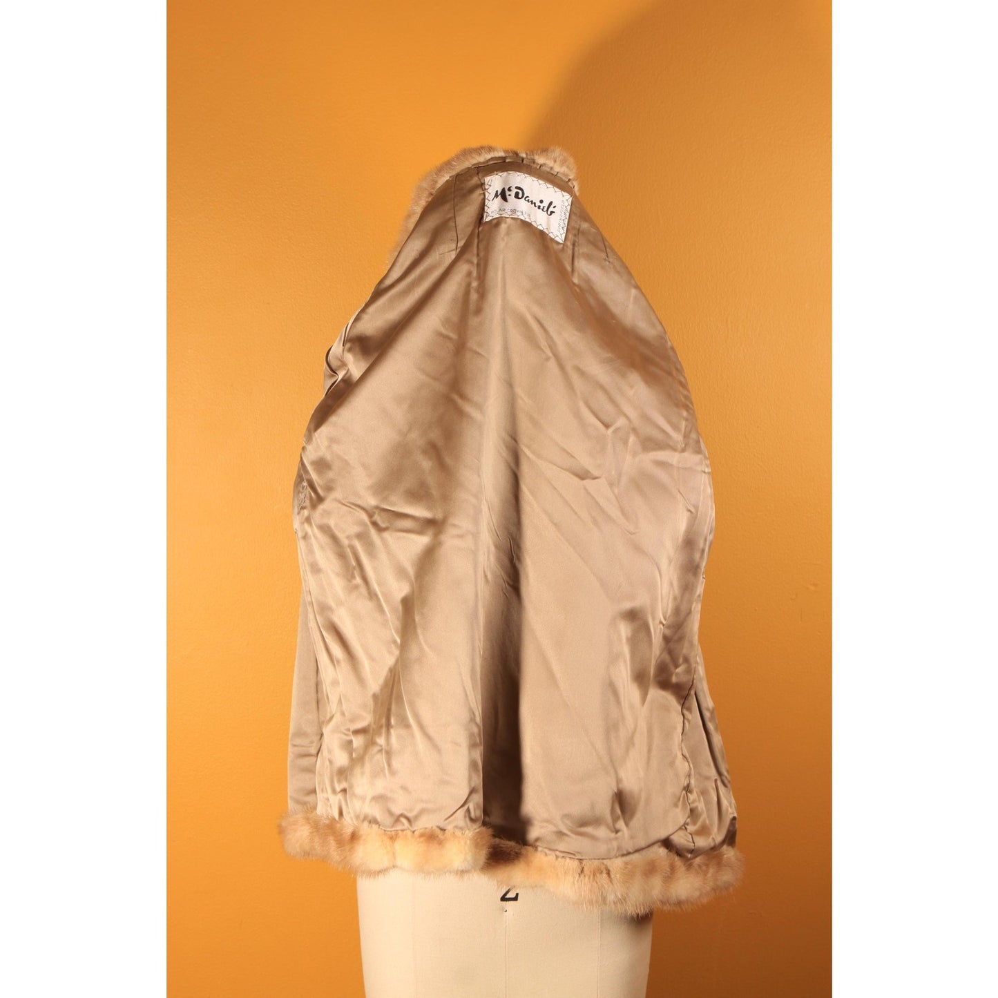 1950s Light Brown Long Sleeve Mink Fur Coat by McDaniel's -L-XL