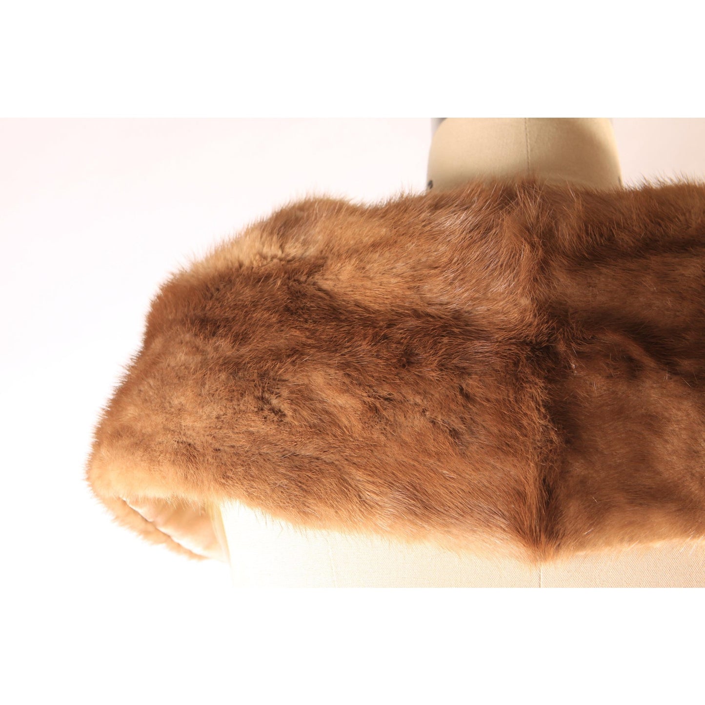 1950s Brown Mink Fur Shoulder Shawl Wrap Fur Collar
