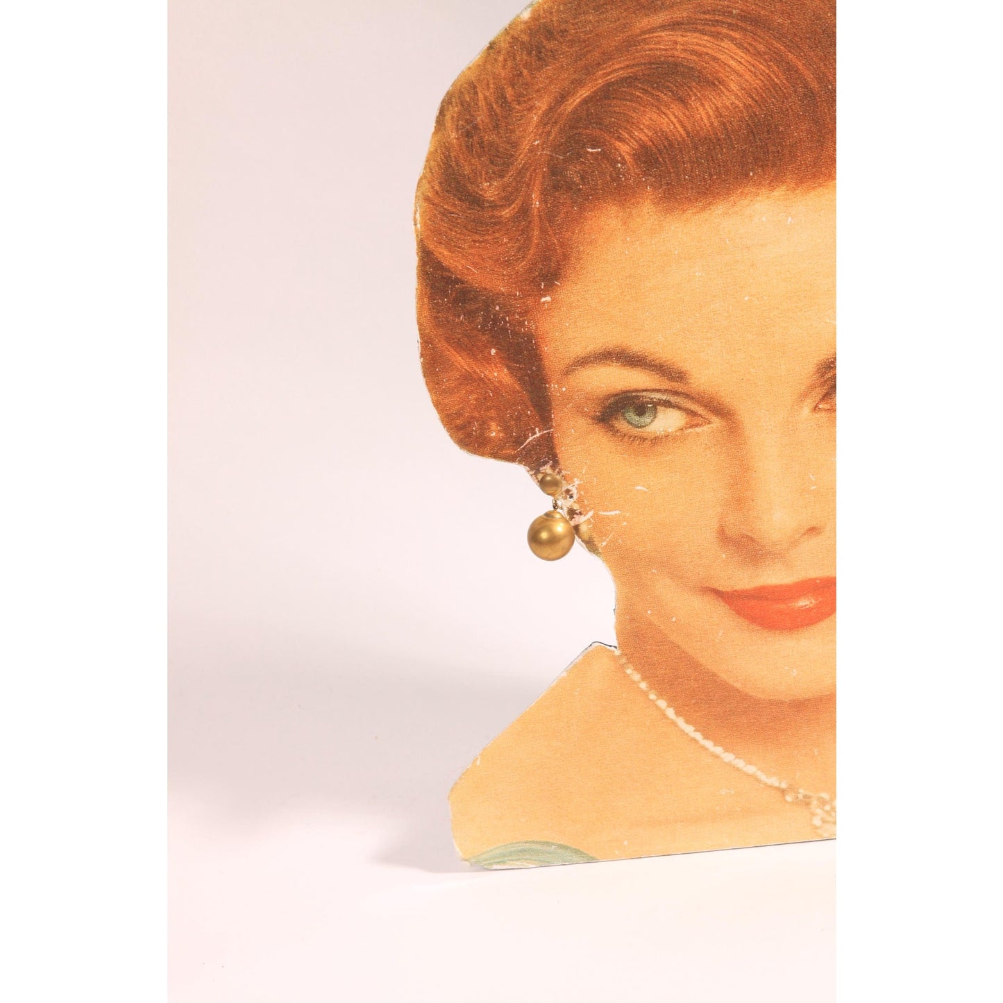 1950s Brass Tone Metal Circle Dangle Screw Back Earrings
