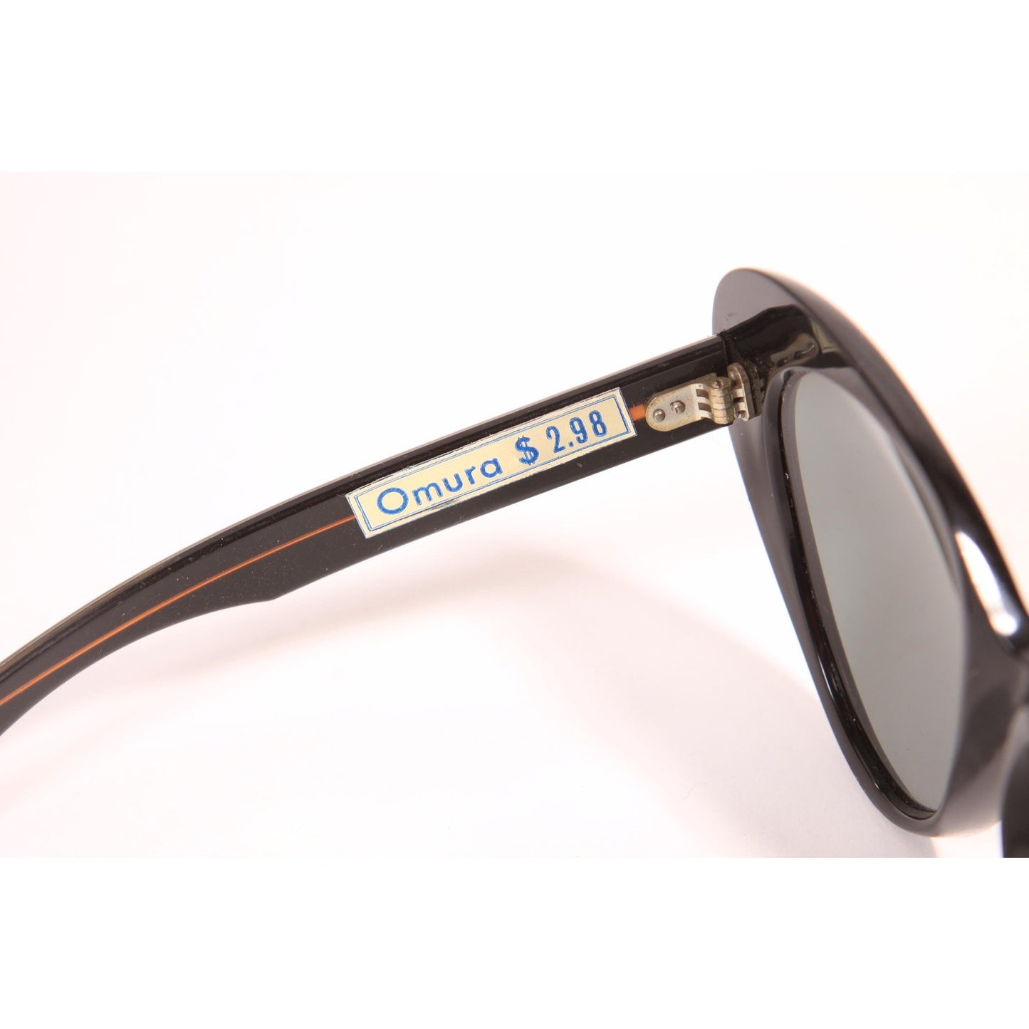 1950s 1960s Black Oversized Bug Eye Butterfly Cat Eye Frames Sunglasses by Omura France