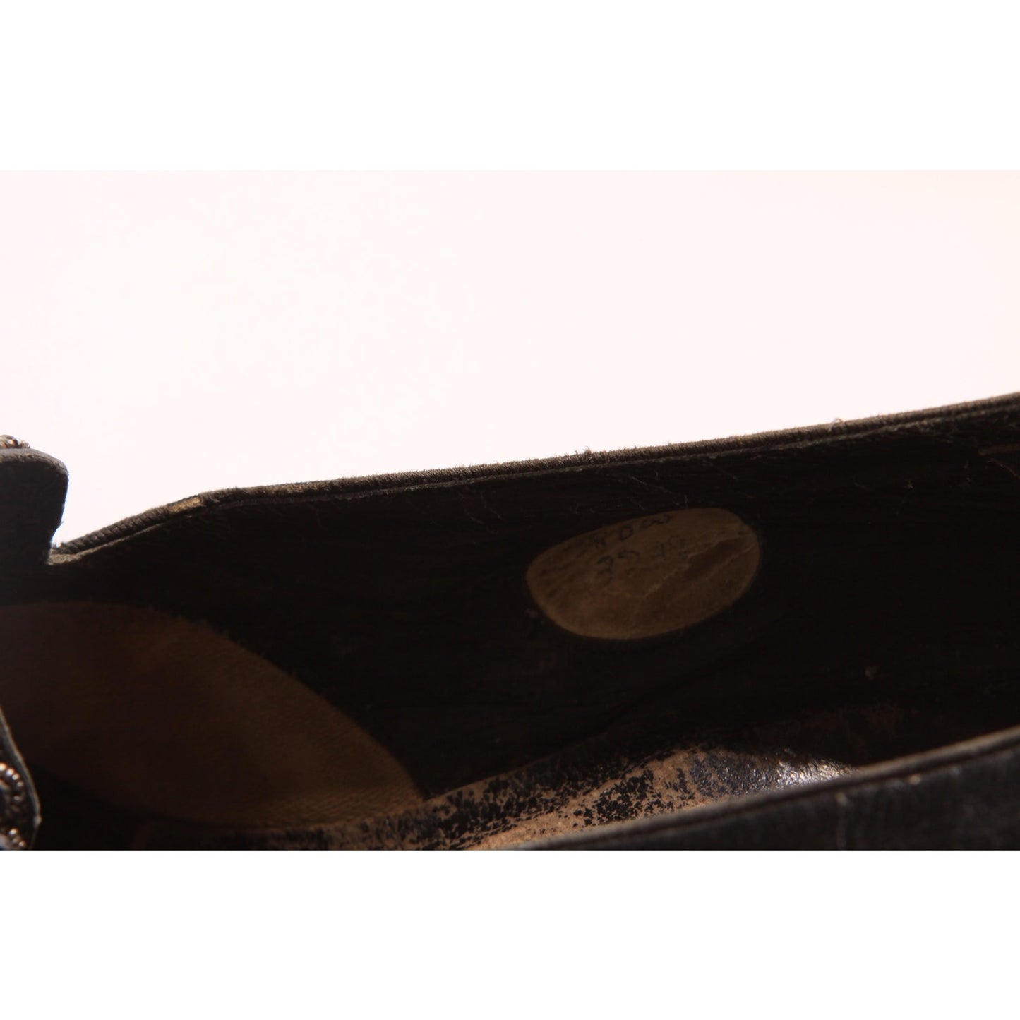 Antique 1920s Flapper Beaded Black Pointed Toe High Heel Pump Shoes