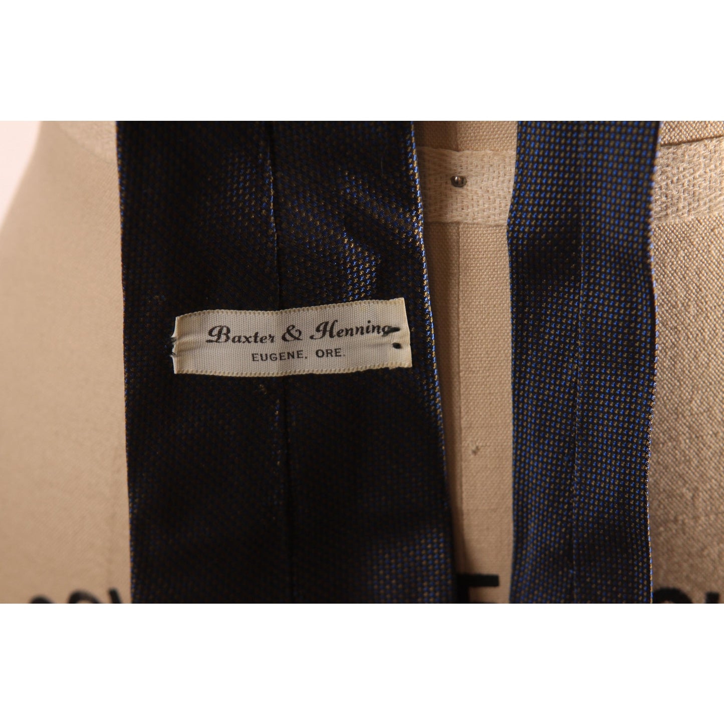 1950s Blue and Green Necktie Tie by Baxter & Henning