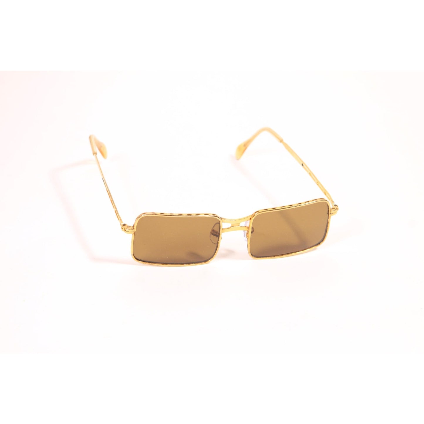 1970s Gold Metal Frame and Brown Tint Lenses Sunglasses