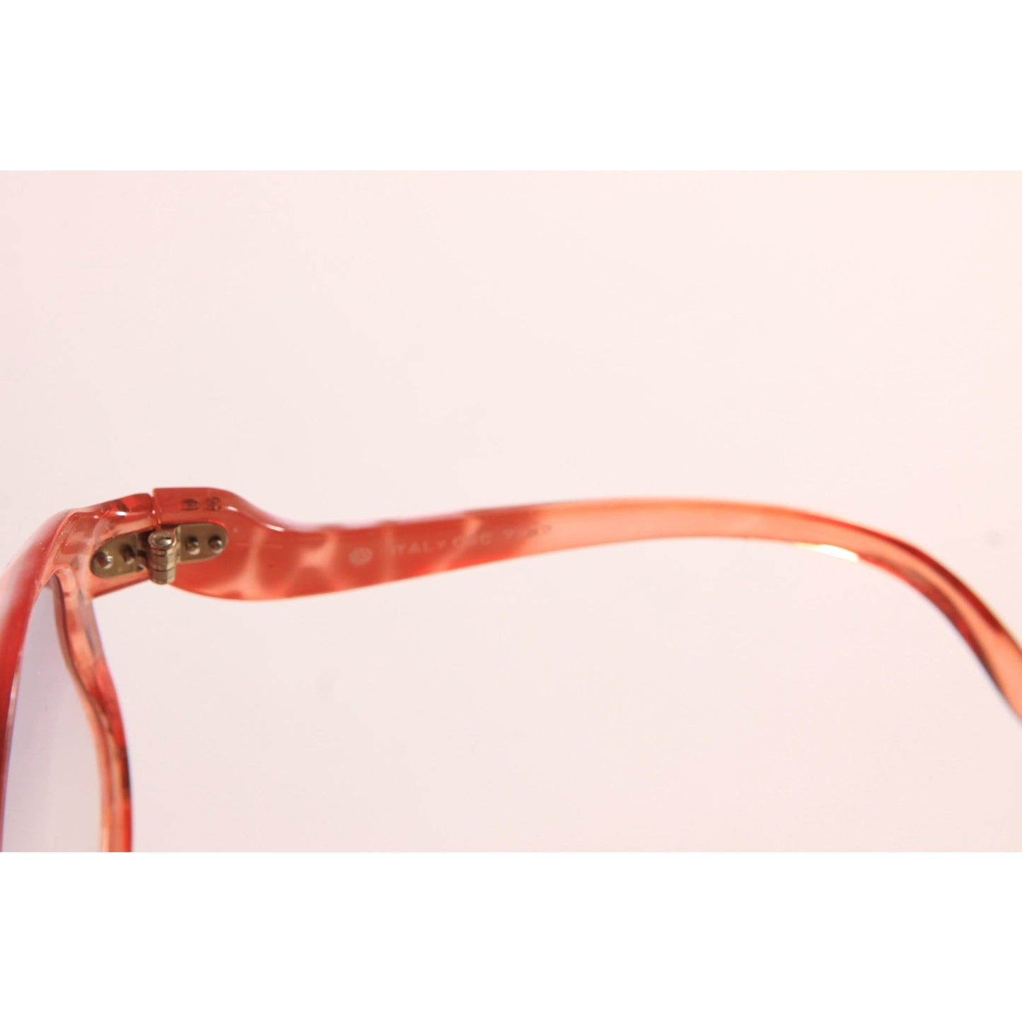 1970s Clear Pink Tortoise Oversized Frame Gray Ombre Fade Tint Lens Italy Sunglasses