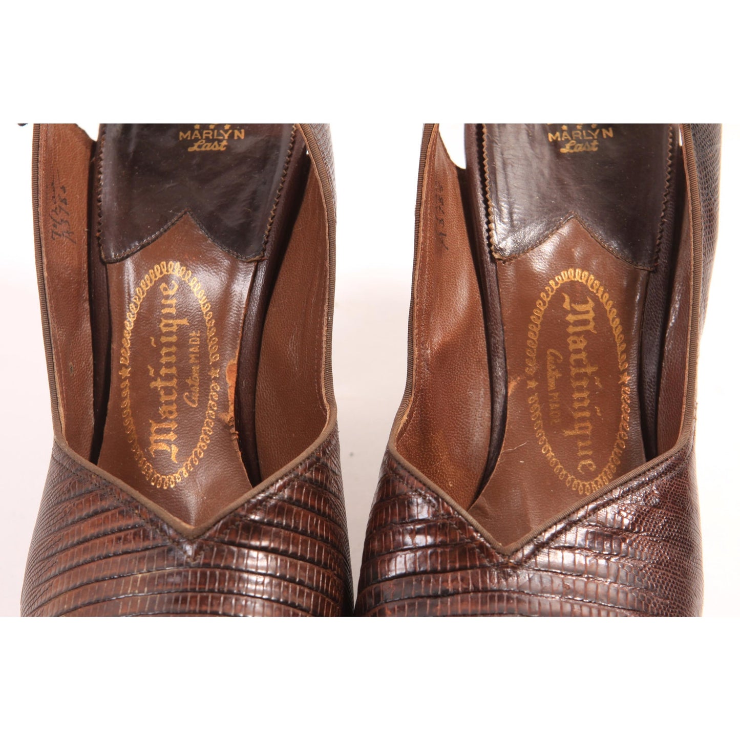 1940s Alligator Reptile Slingback Platform High Heel Pumps by Martinique