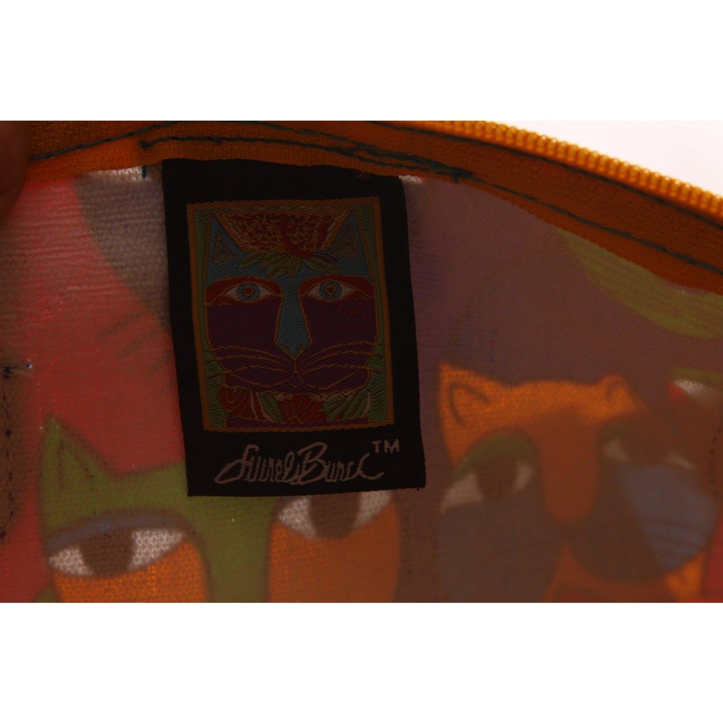 Deadstock 1980s Novelty Rainbow Multi-Colored Cat Print Top Handle Crossbody Shoulder Strap Purse by Laurel Burch