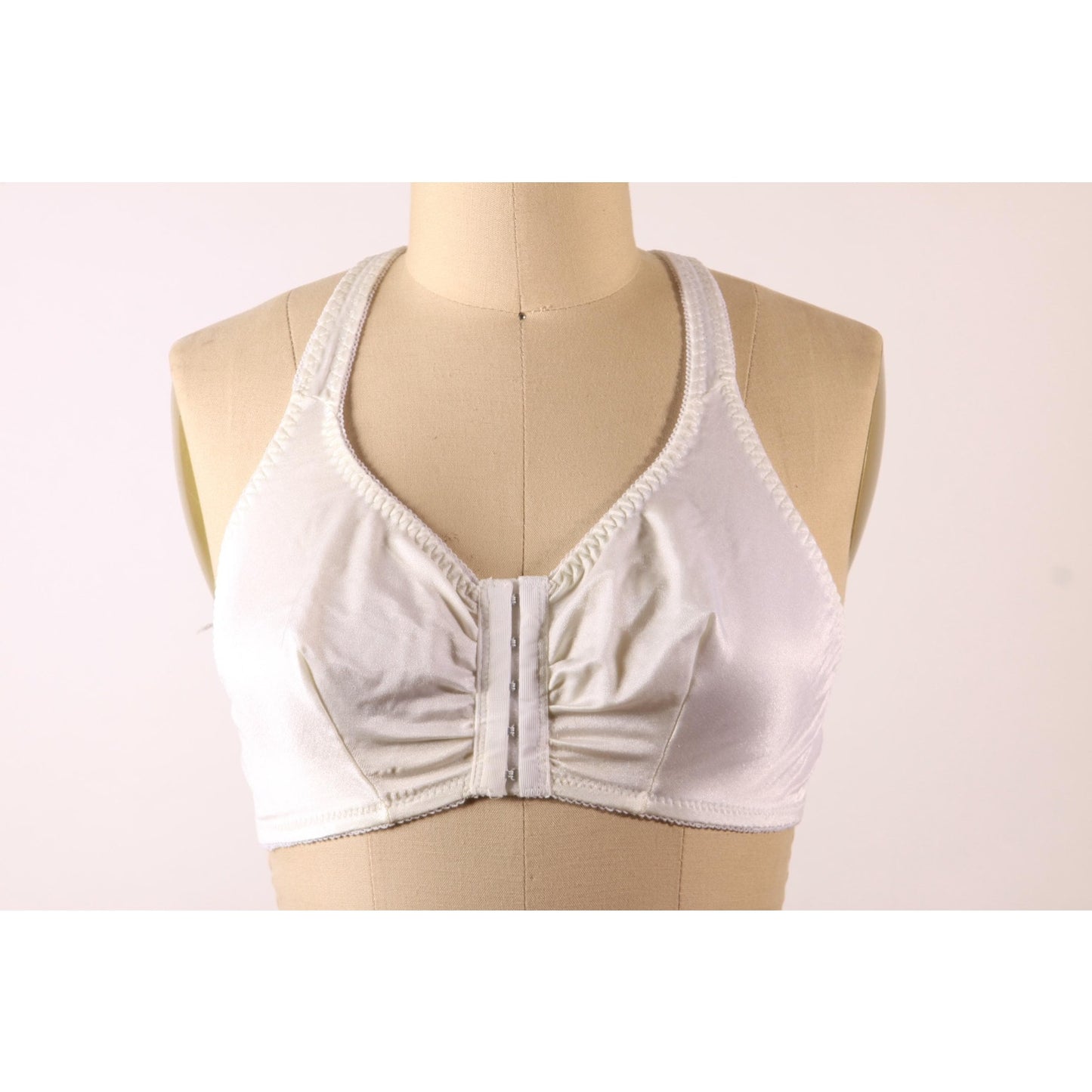 1980s White Halter Top Front Hook Closure Bra by Bestform-38B 38C 38D