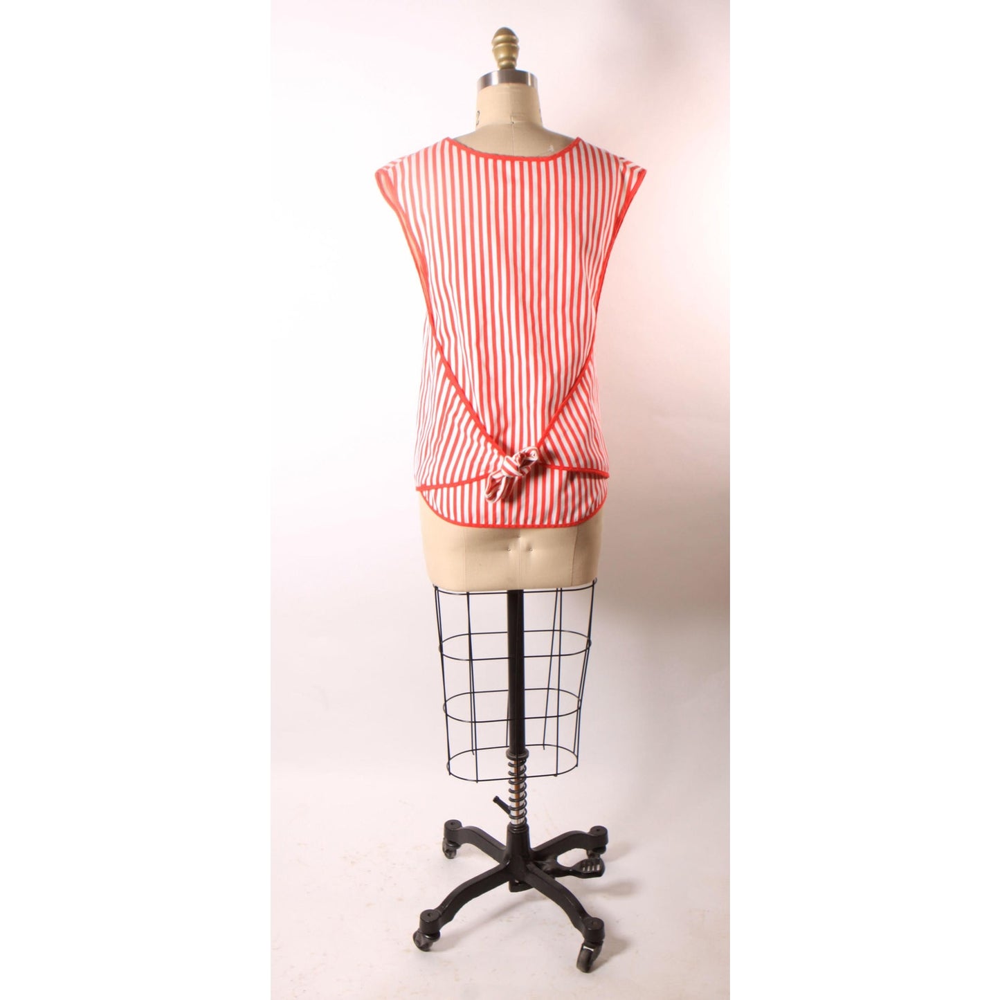 1980s Red and White Striped Adjustable Barbershop Quartet Costume Vest