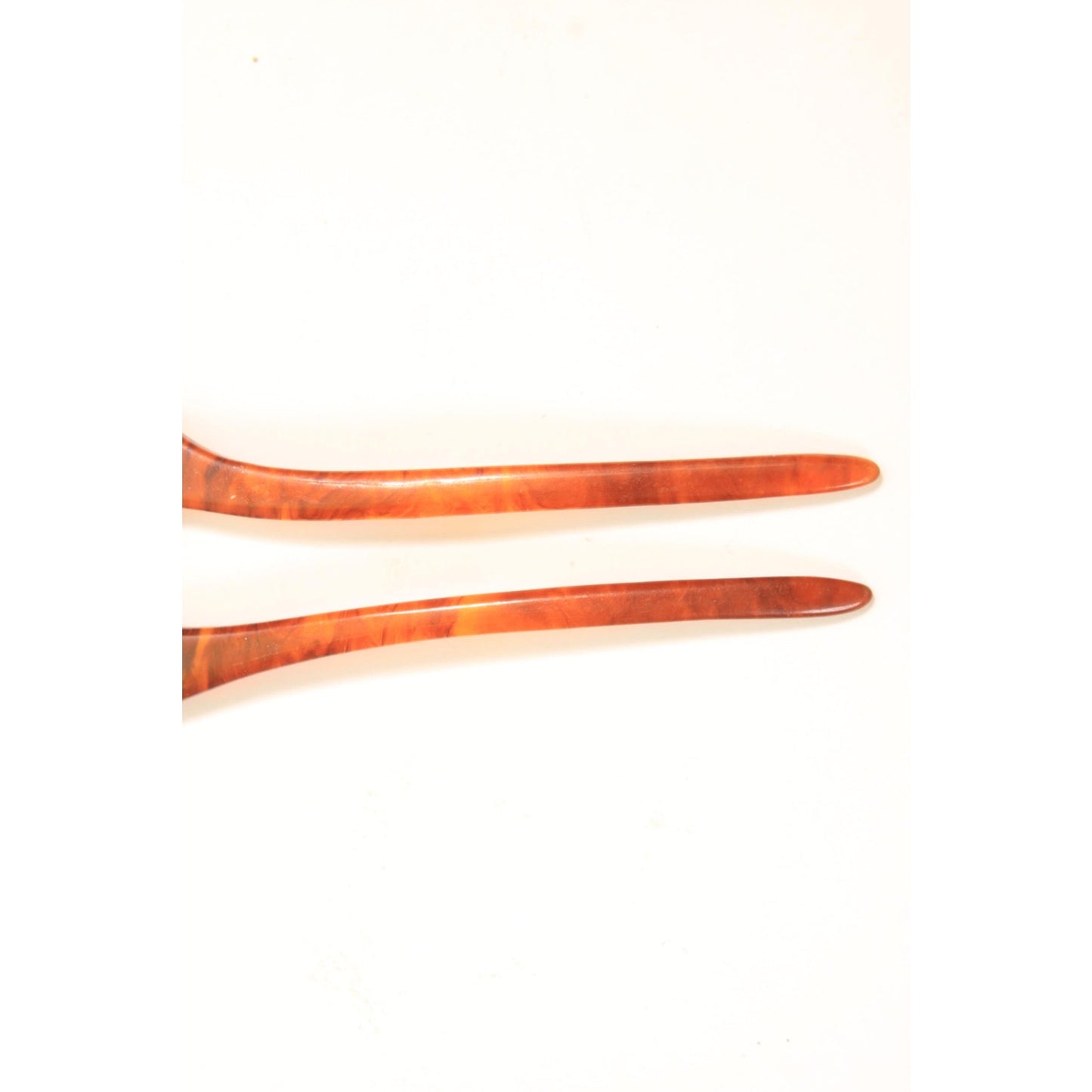 1910s 1920s Edwardian Tortoise Brown Rhinestone Curved Hair Fork Comb