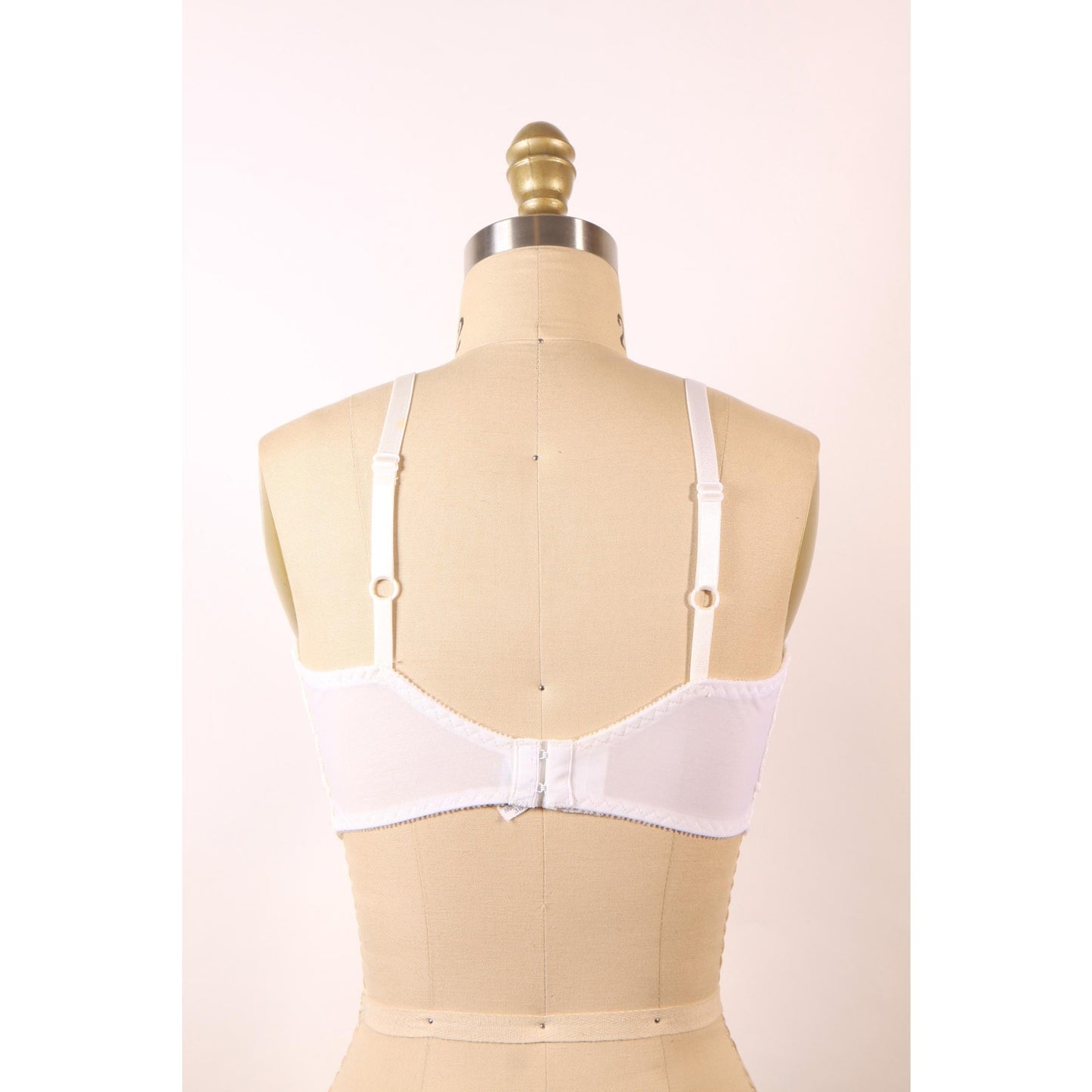 1980s White Sheer Lace Trim Bow Detail Bra by Fredericks of Hollywood-38C
