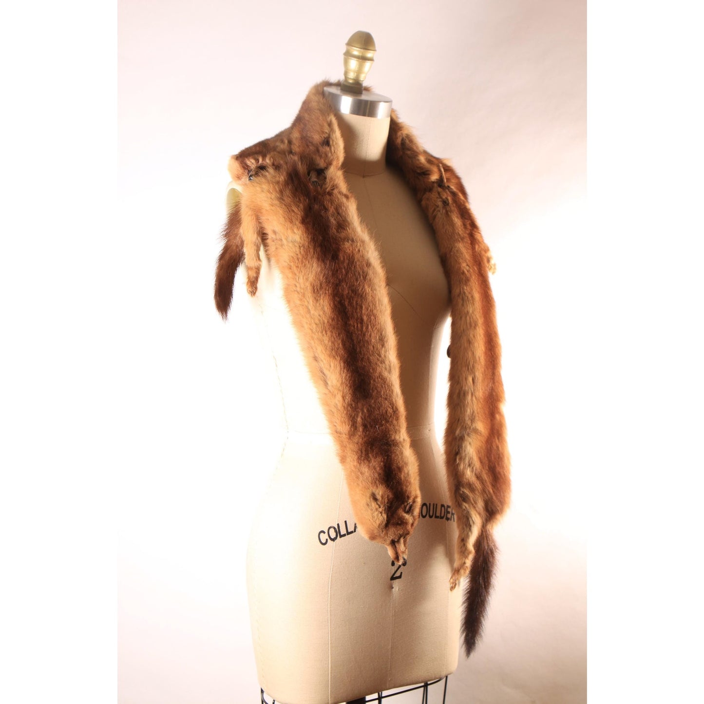 1950s Brown Four Piece Mink Fur Pelt Shawl Wrap by McDaniels