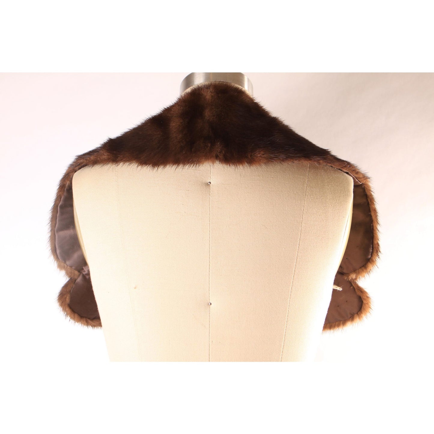 1950s Dark Brown Mink Fur Bib Collar