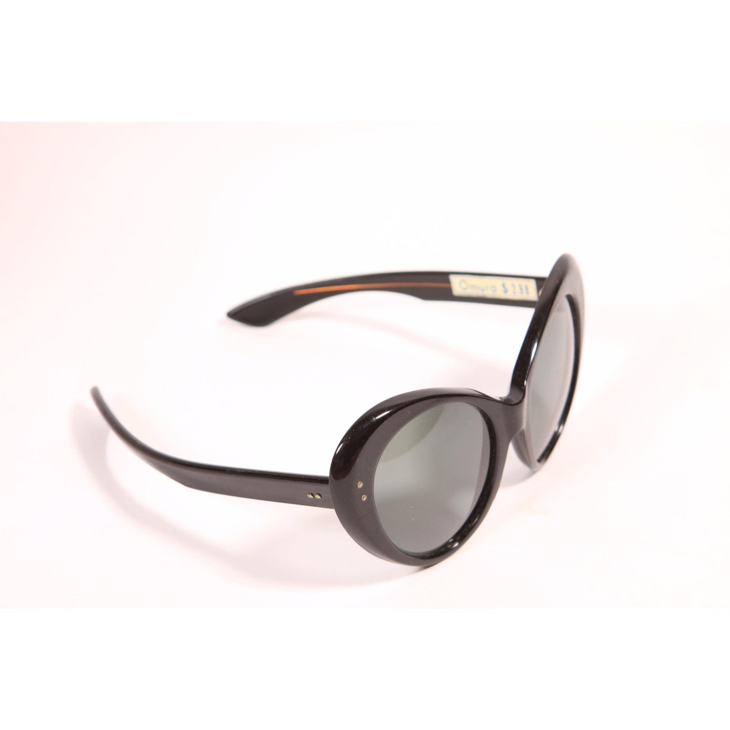 1950s 1960s Black Oversized Bug Eye Butterfly Cat Eye Frames Sunglasses by Omura France