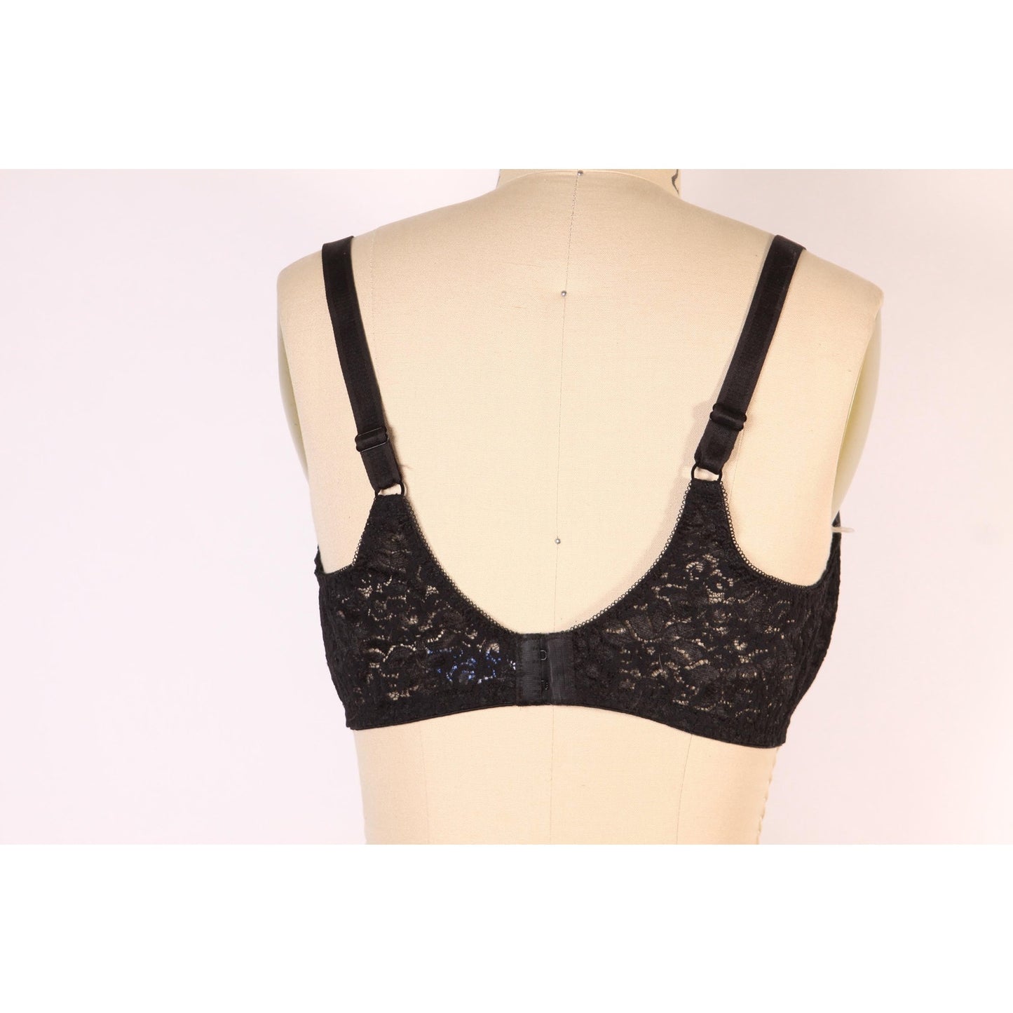 1970s Black Sheer Lace Bra by Rendezvous Maidenform-40C