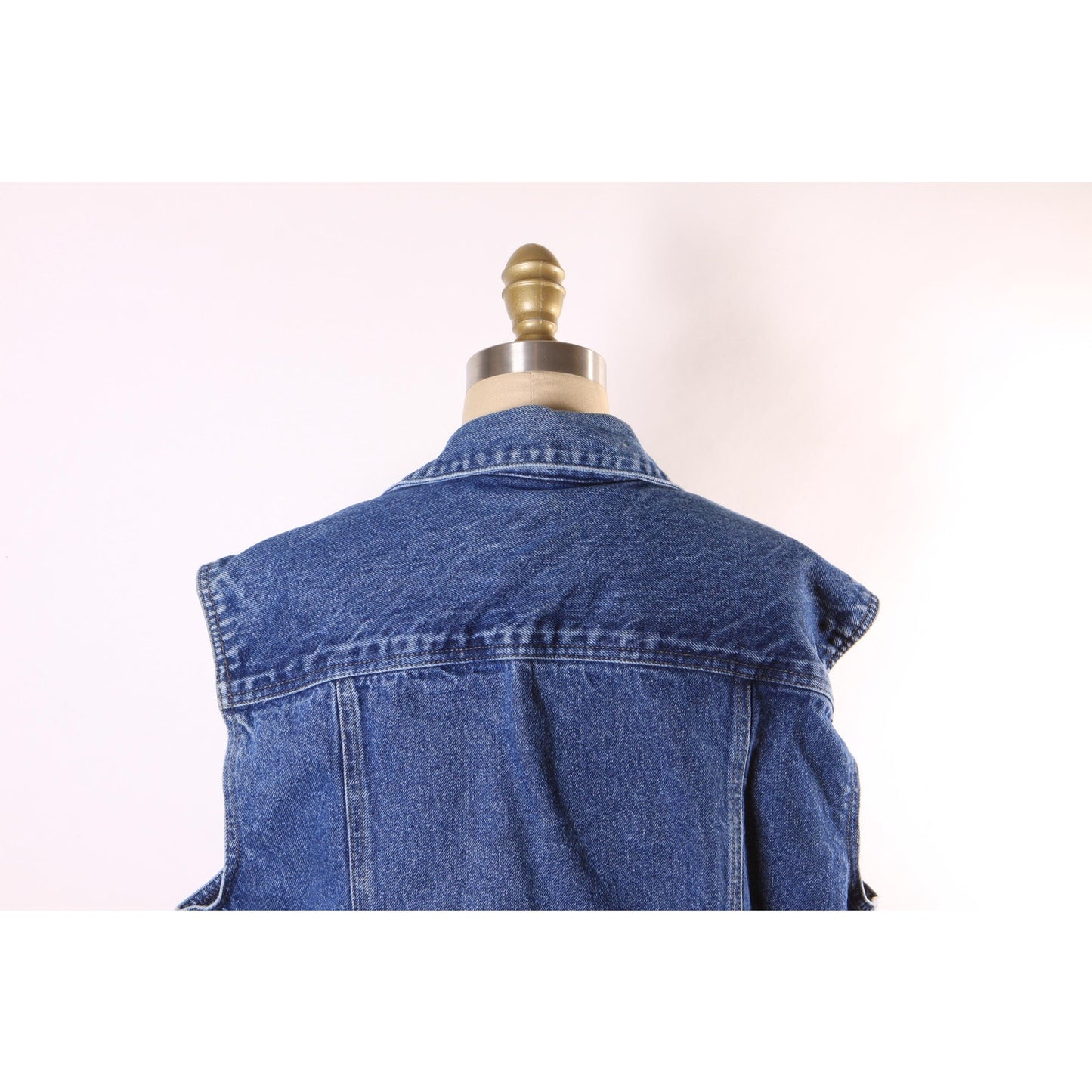 1990s Blue Denim Sleeveless Button Down Mens Vest by Calvin Klein -L