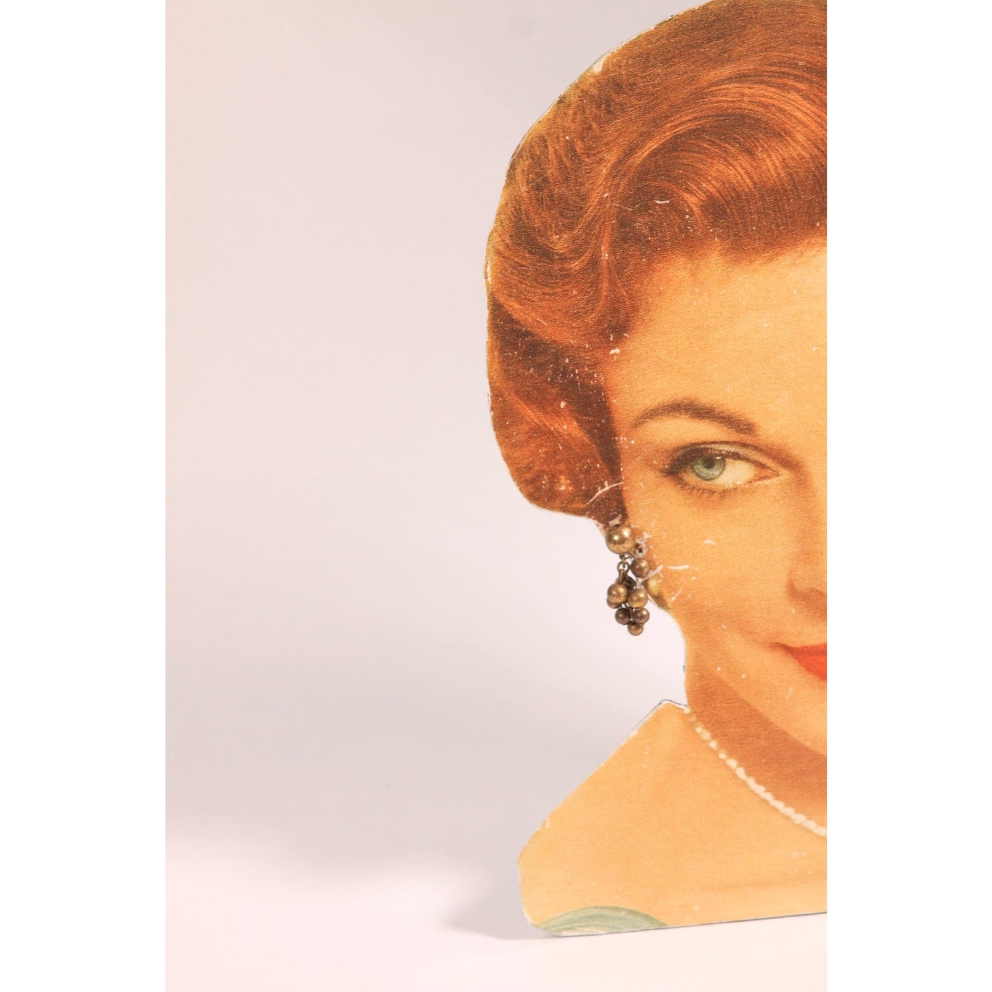 1950s Brass Tone Metal Beaded Cluster Dangling Earrings
