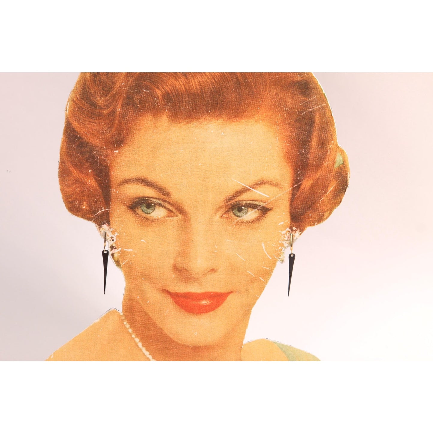 1950s 1960s Black Mod Tapered Dangling Screw Back Earrings