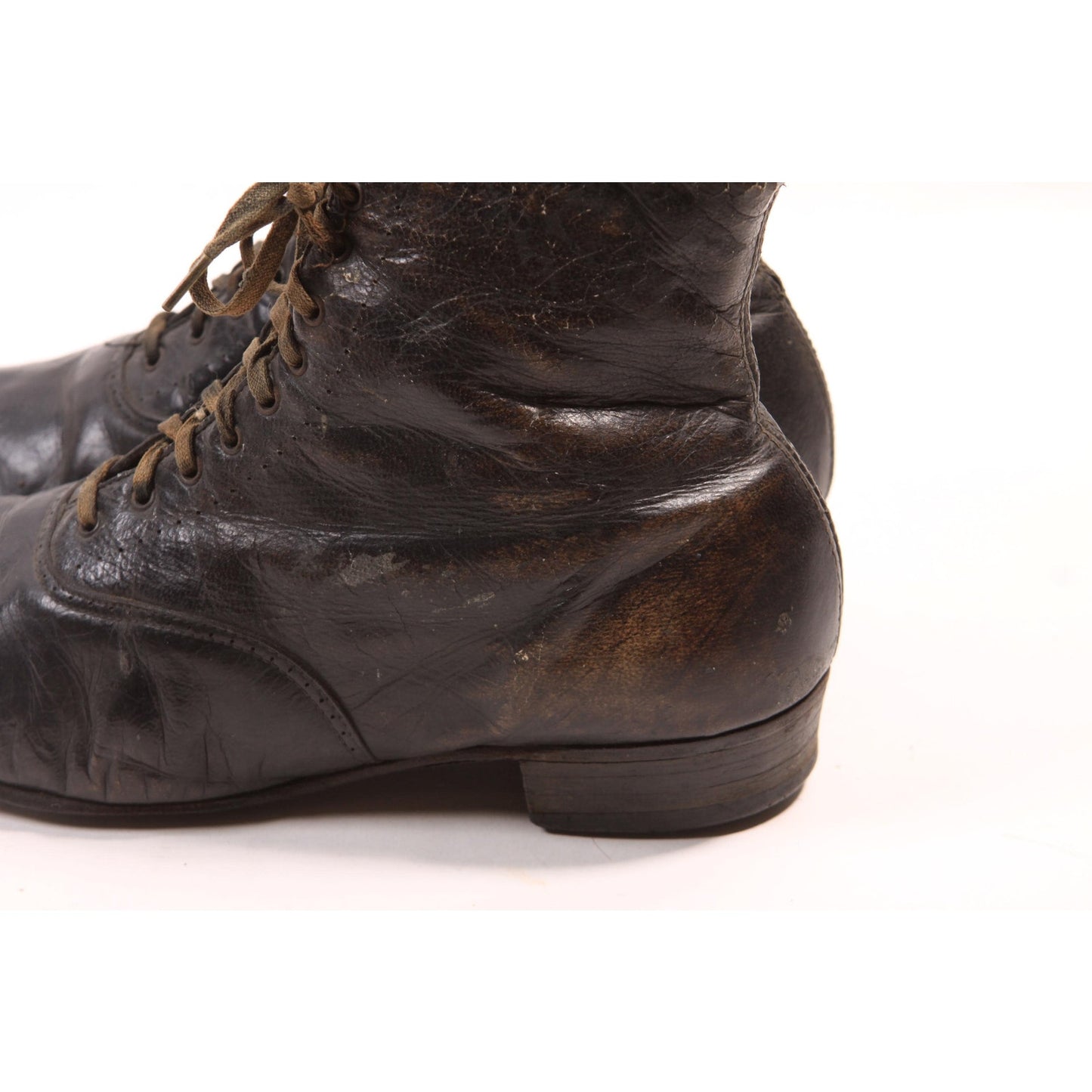 Antique Late 1800s Early 1900s Victorian Lace Up Black Boots