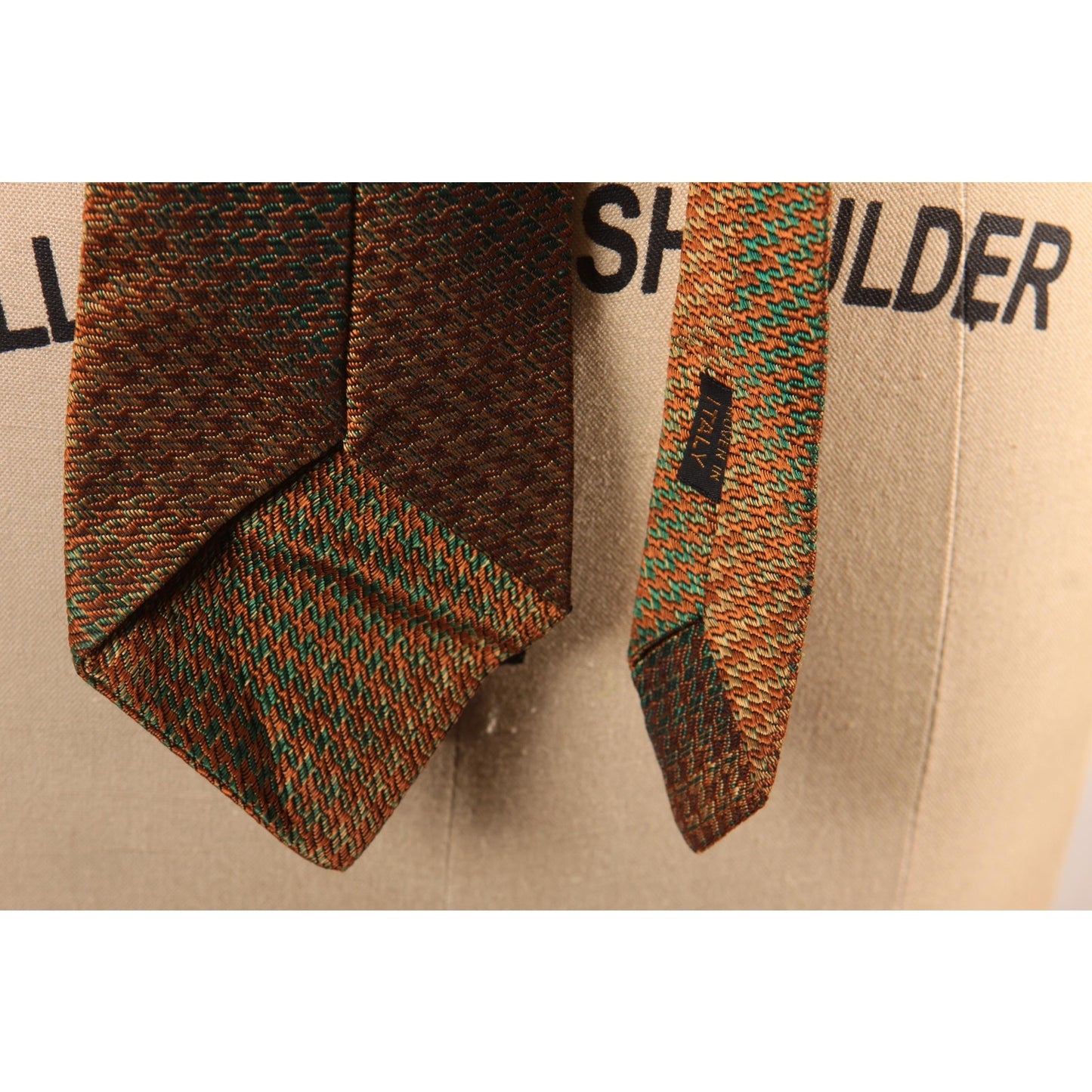 1970s Brown, Tan and Cream Ombre Fade Necktie Tie by Rhoda Woven in Italy
