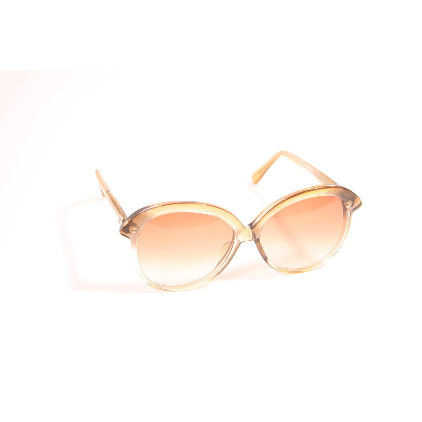 1970s Clear Brown Ombre Fade Tint Lenses Oversized Sunglasses by Da Vinci